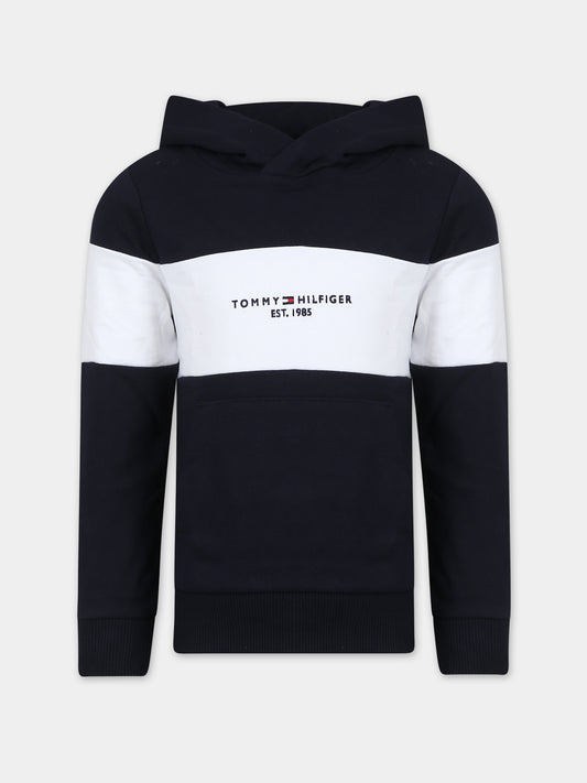 Felpa blu per bambino con logo,Tommy Hilfiger Junior,23WMTHKB0KB08385T DW5