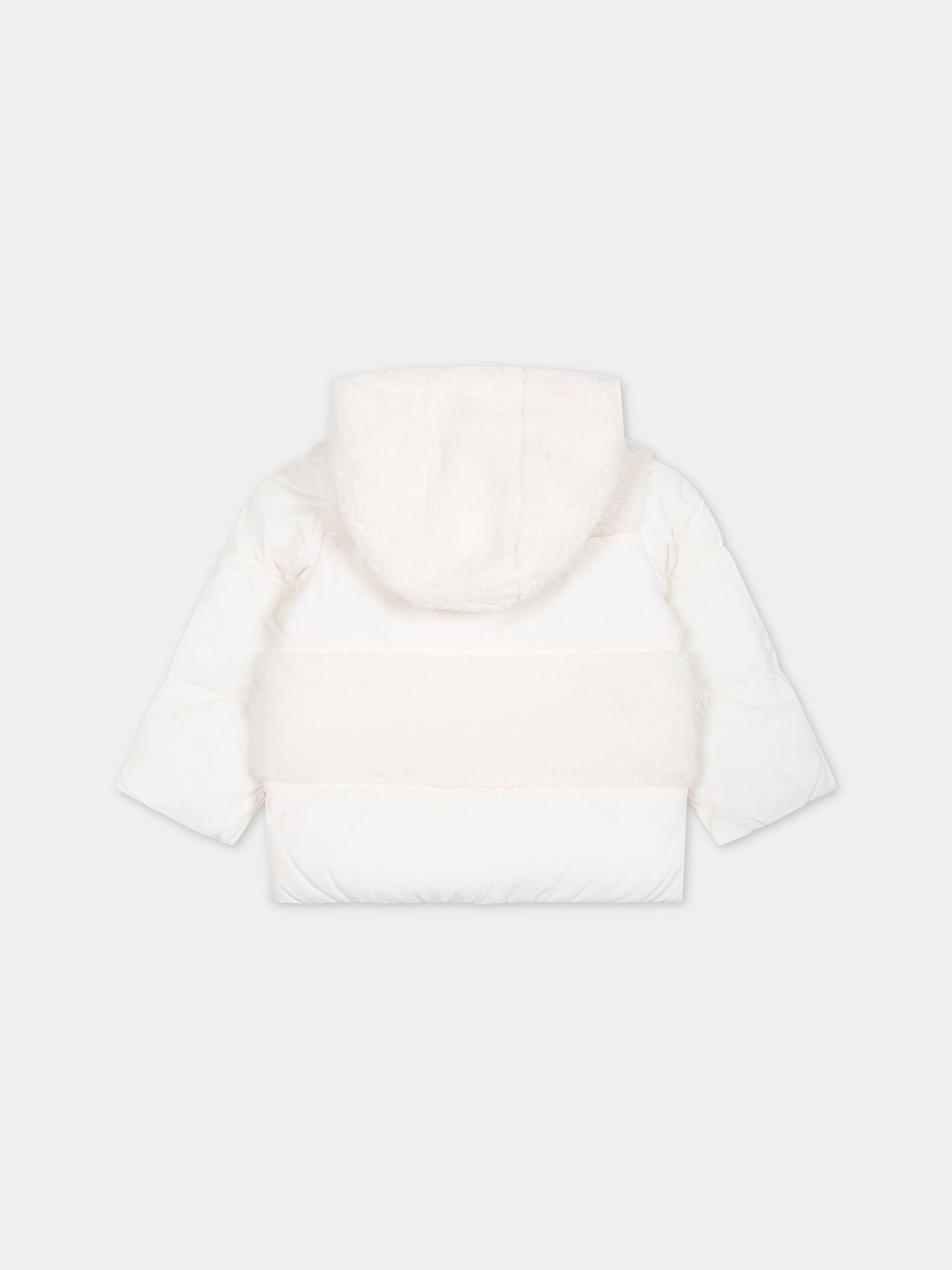 Piumino avorio per neonati con iconica bandierina,Tommy Hilfiger Junior,23WMTHKN0KN01723J YBH