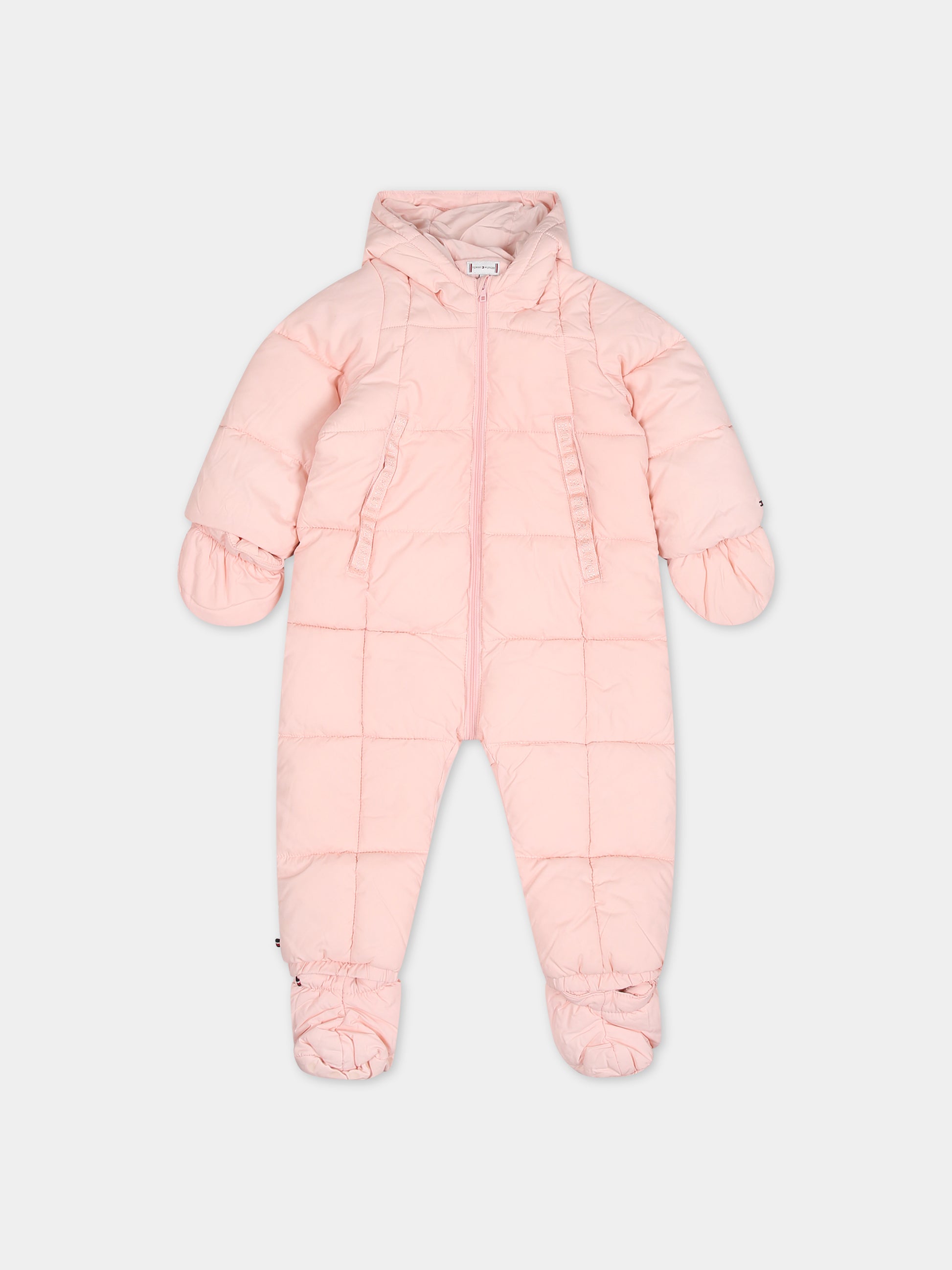 Piumino rosa per neoanta con iconica bandierina,Tommy Hilfiger Junior,23WMTHKN0KN01725J TJS