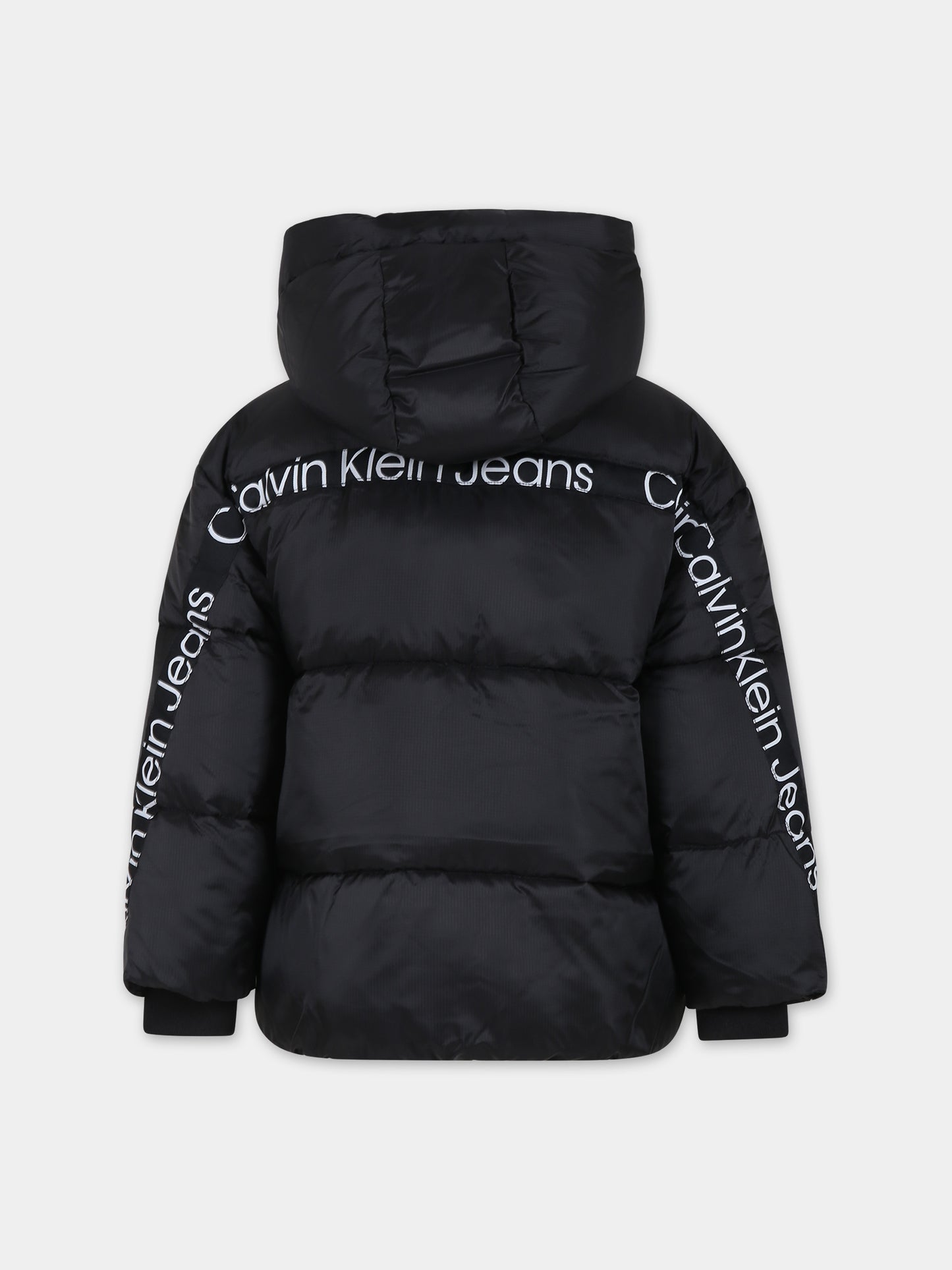 Piumino nero per bambino con logo,Calvin Klein Kids,23WMCKIB0IB01823 BEH