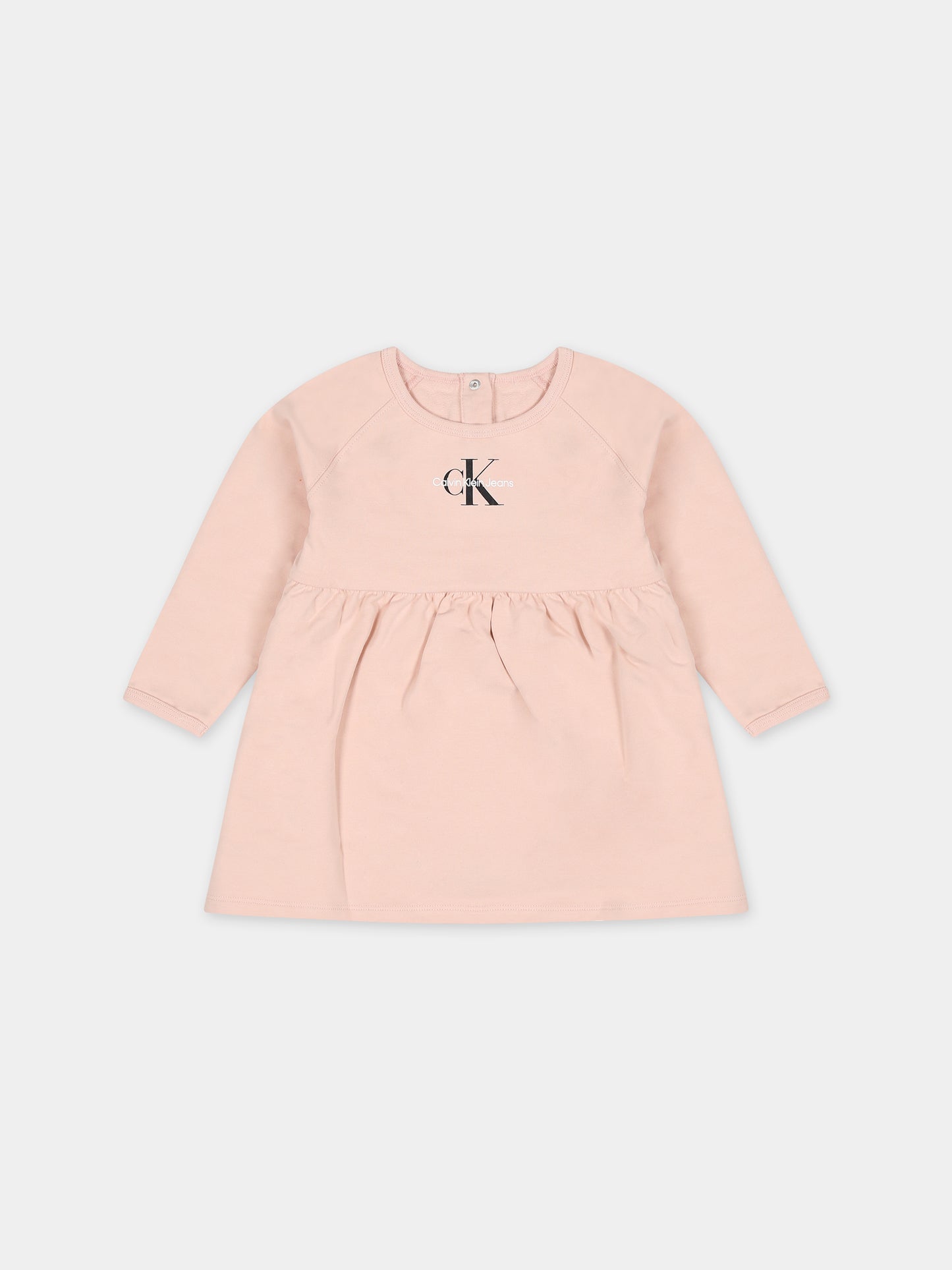 Vestito rosa per neonata con logo,Calvin Klein Kids,23WMCKIN0IN00123 TLT