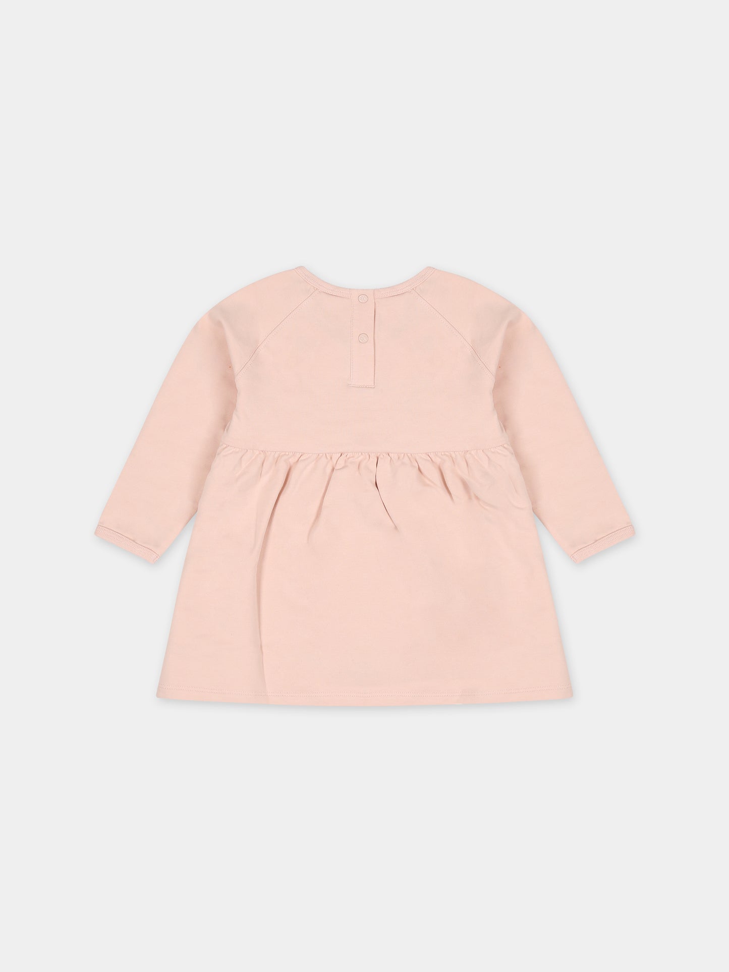 Vestito rosa per neonata con logo,Calvin Klein Kids,23WMCKIN0IN00123 TLT