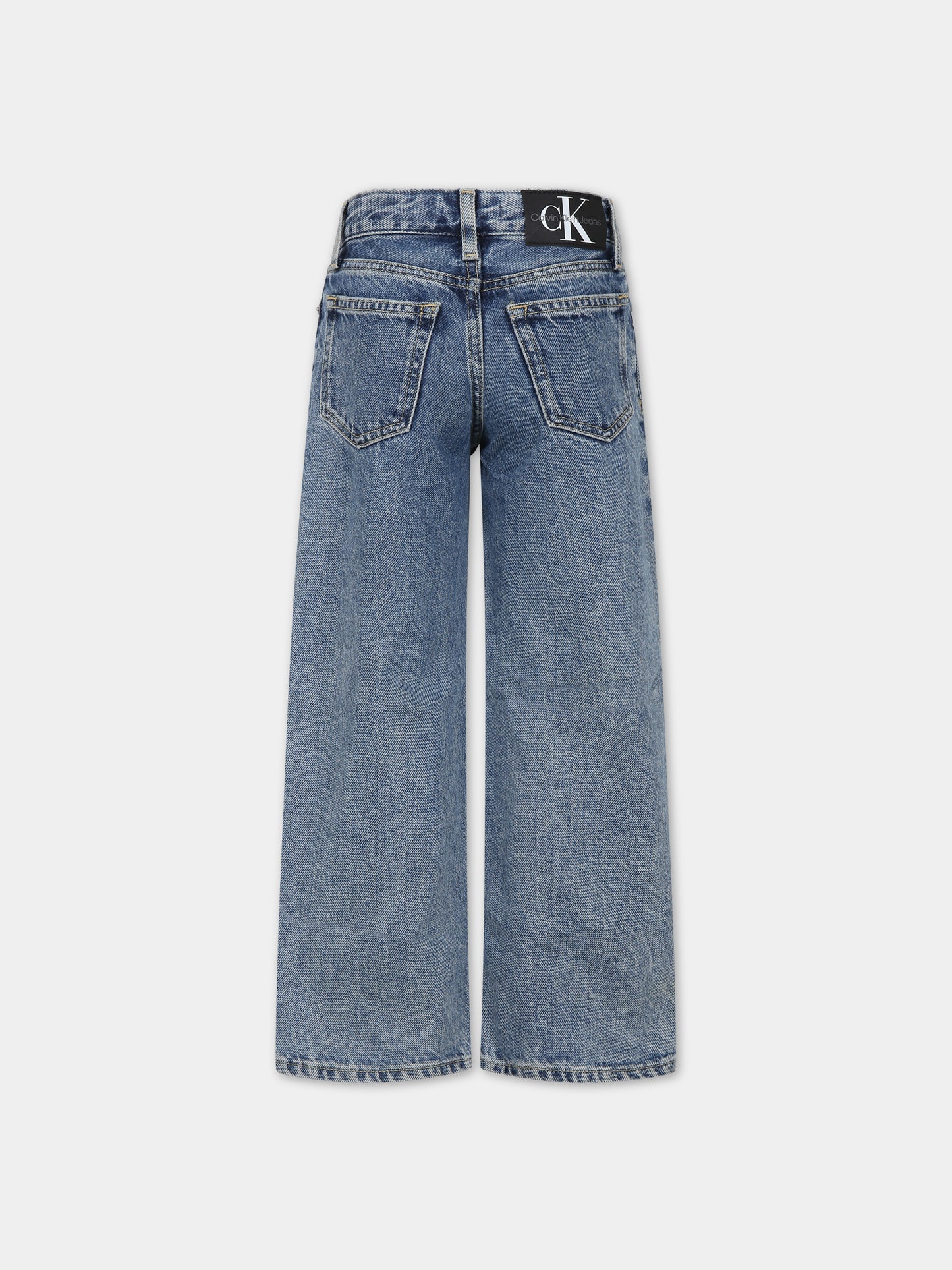 Jeans blu per bambina con logo,Calvin Klein Kids,23WMCKIG0IG02364 1A4