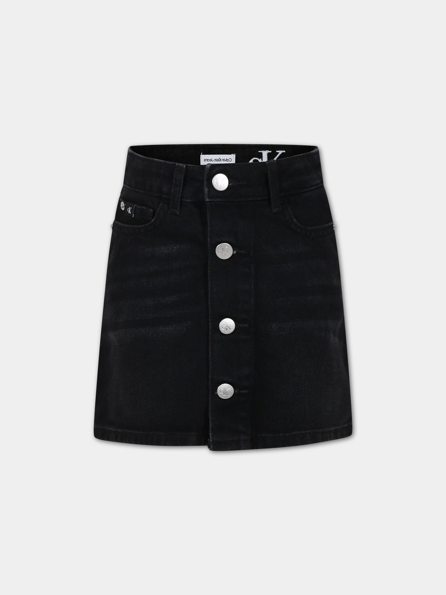 Gonna nera per bambina con logo,Calvin Klein Kids,23WMCKIG0IG02363 1BY