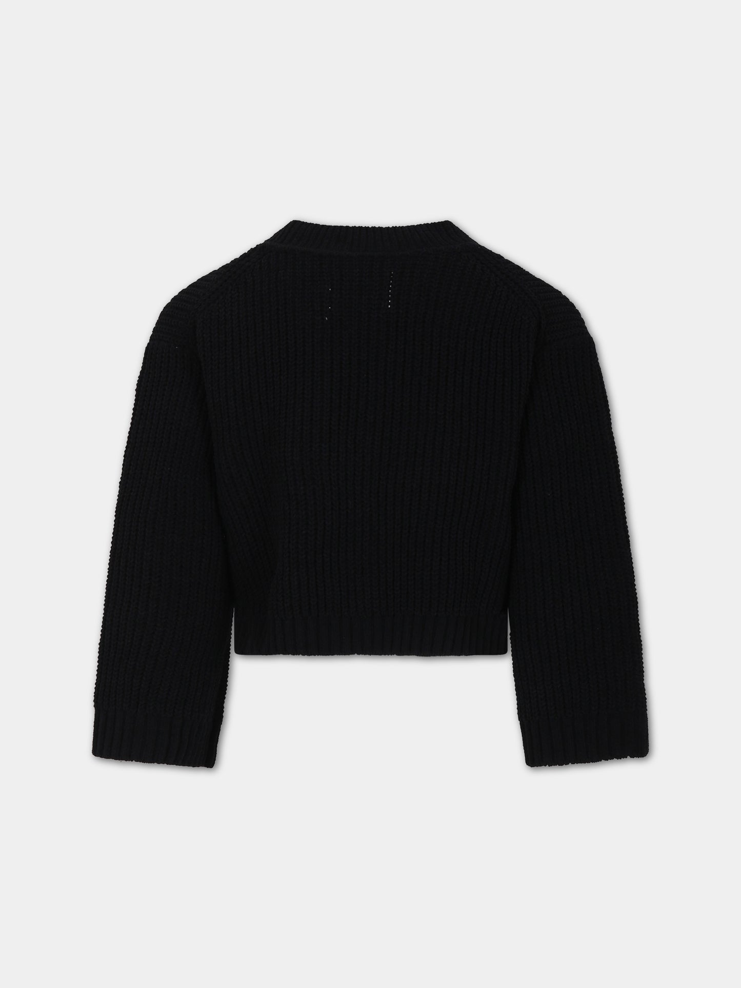 Cardigan nero per bambina con logo,Calvin Klein Kids,23WMCKIG0IG02215 BEH