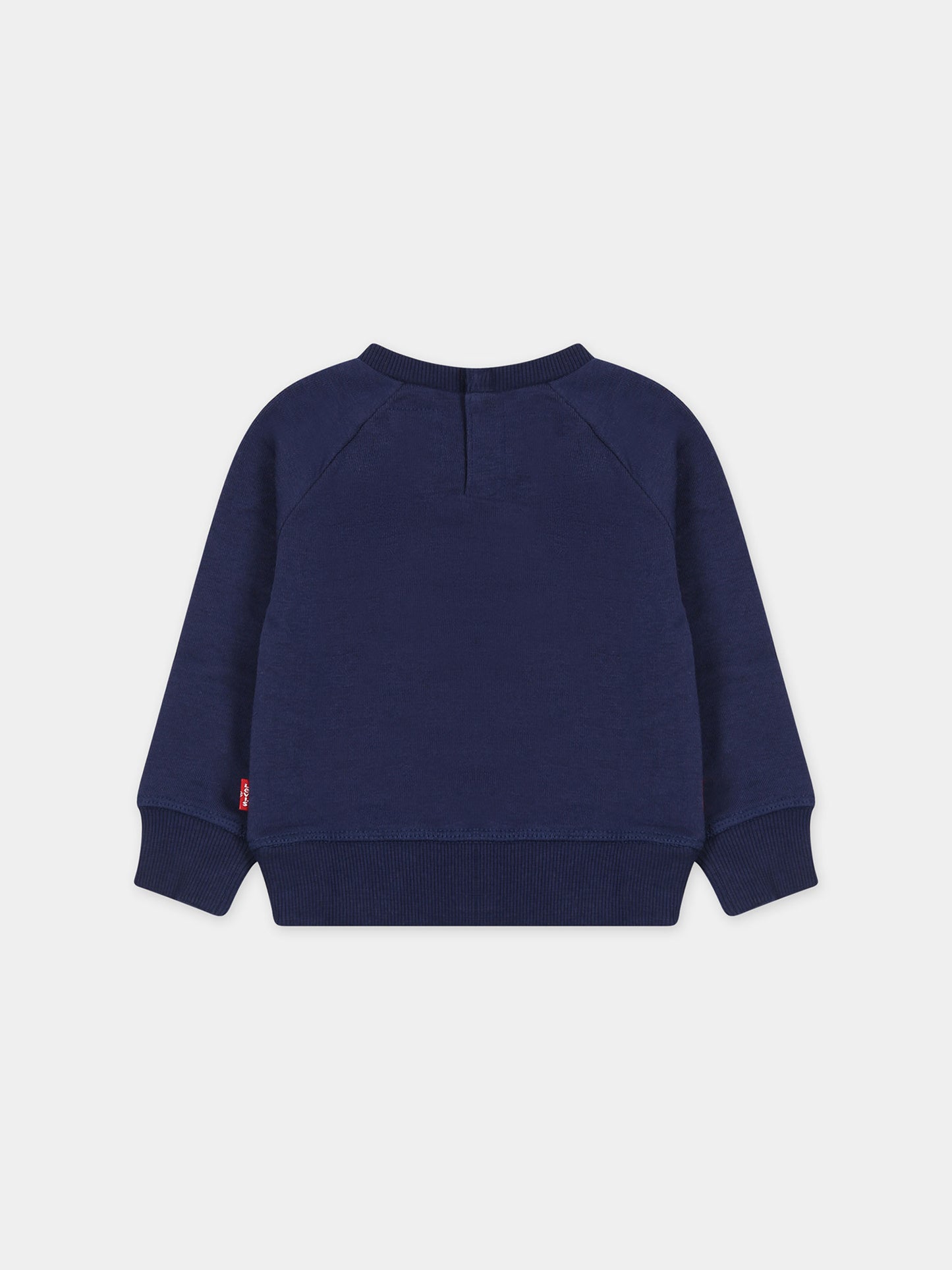 Blue sweatshirt for baby girl with logo