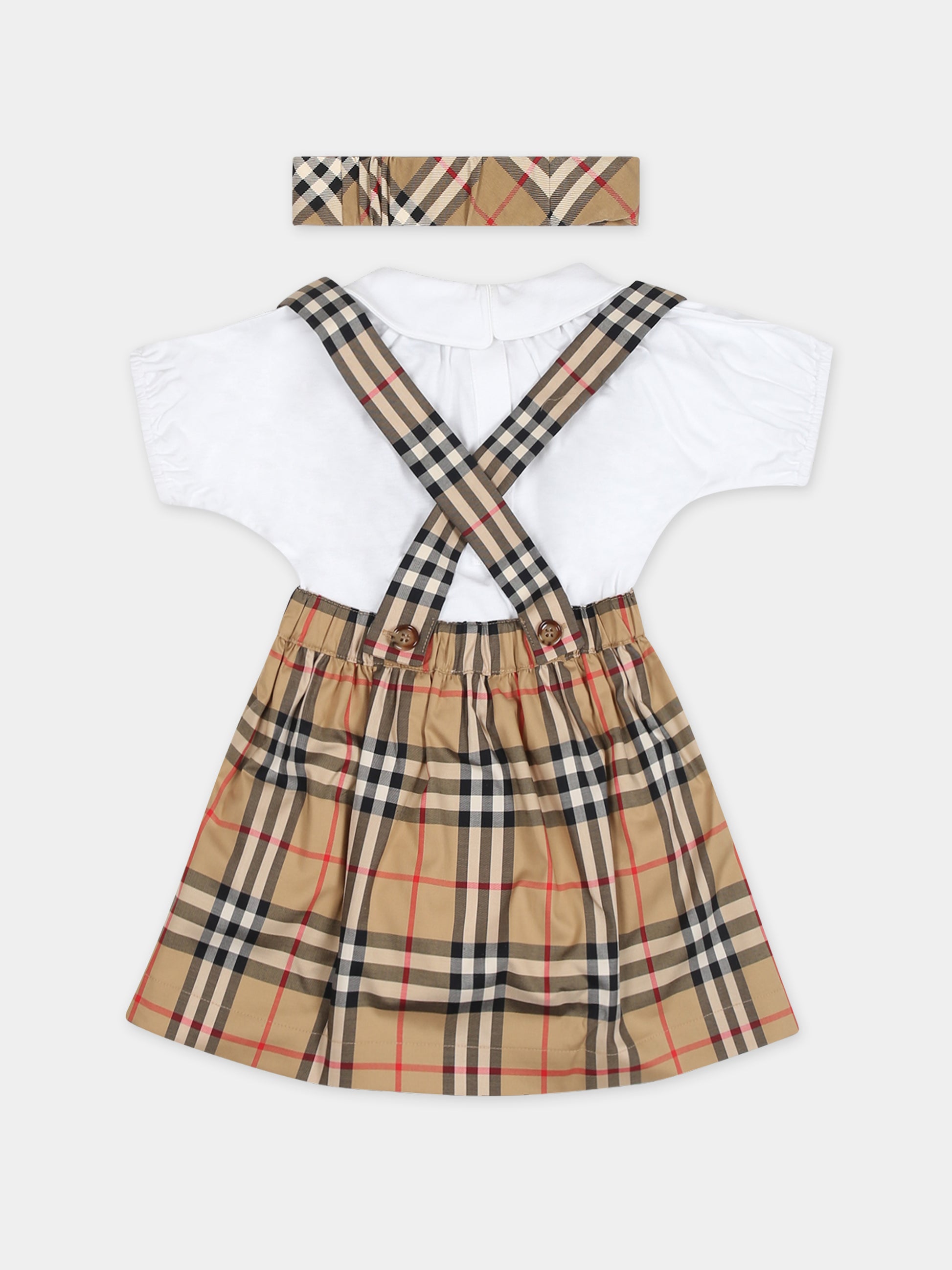 Completo multicolor per neonata con iconico check vintage,Burberry Kids,8070271