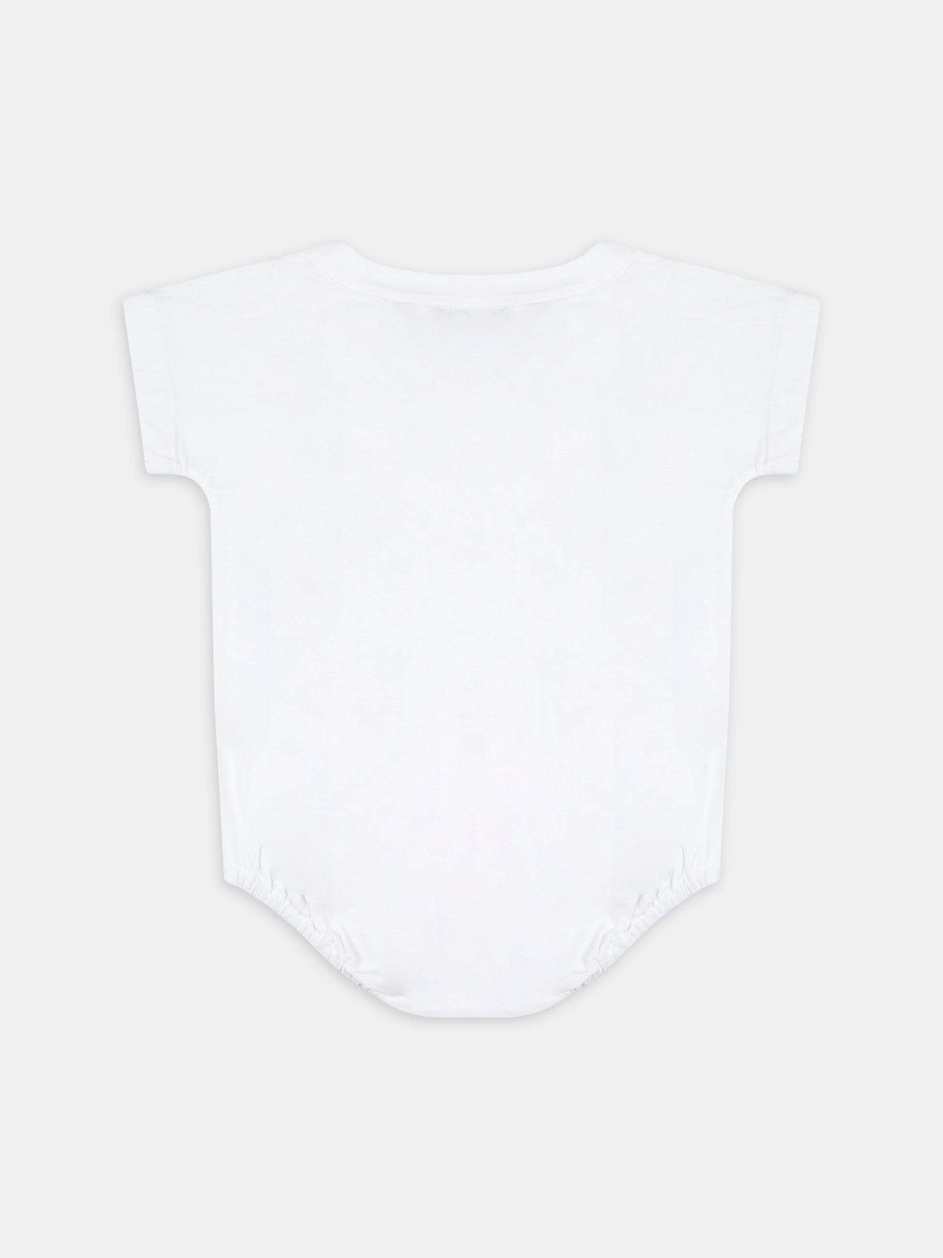 Body bianco per neonati con stampa logo,Burberry Kids,8069721