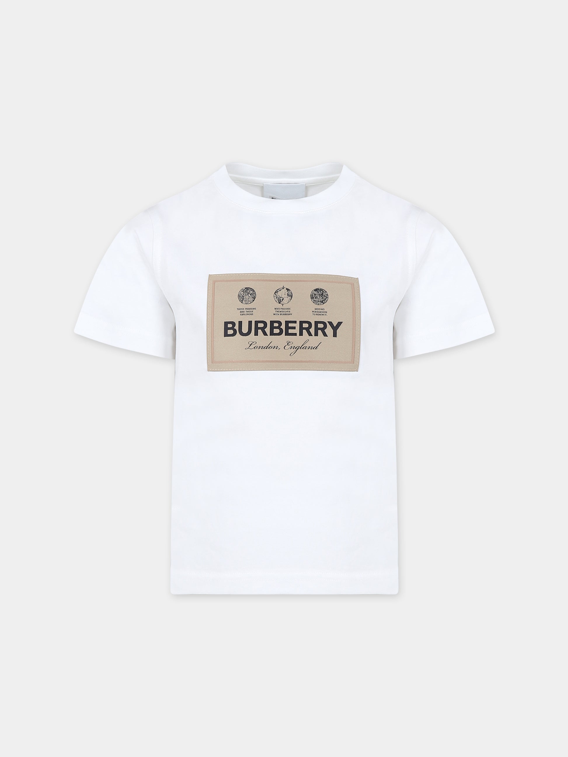 T-shirt a manica corta per bambina con patch logo,Burberry Kids,8069422