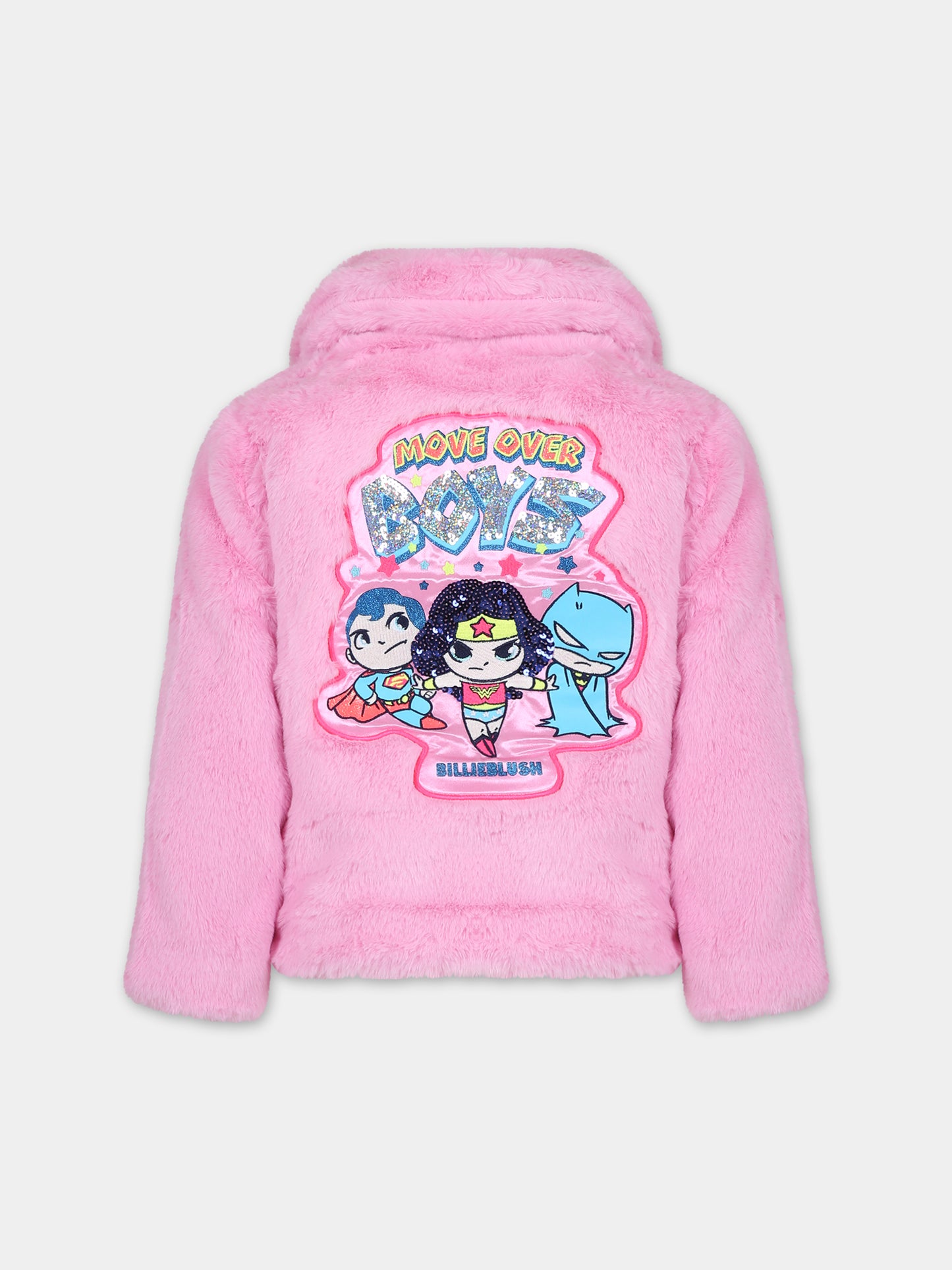 Ecopeliccia rosa per bambina con superoine,Billieblush,U20023 47C