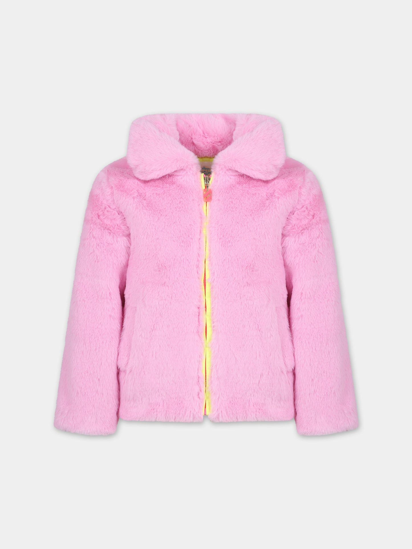 Ecopeliccia rosa per bambina con superoine,Billieblush,U20023 47C