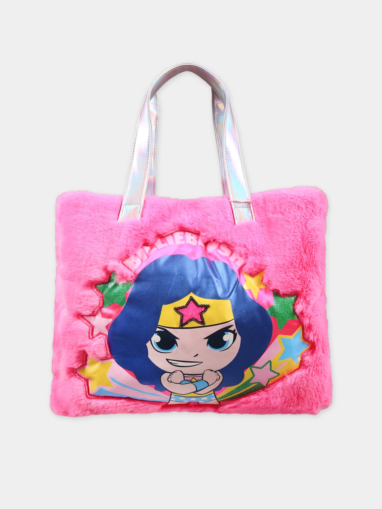 Borsa fucsia per bambina con stampa Wonder Woman,Billieblush,U20212 47C