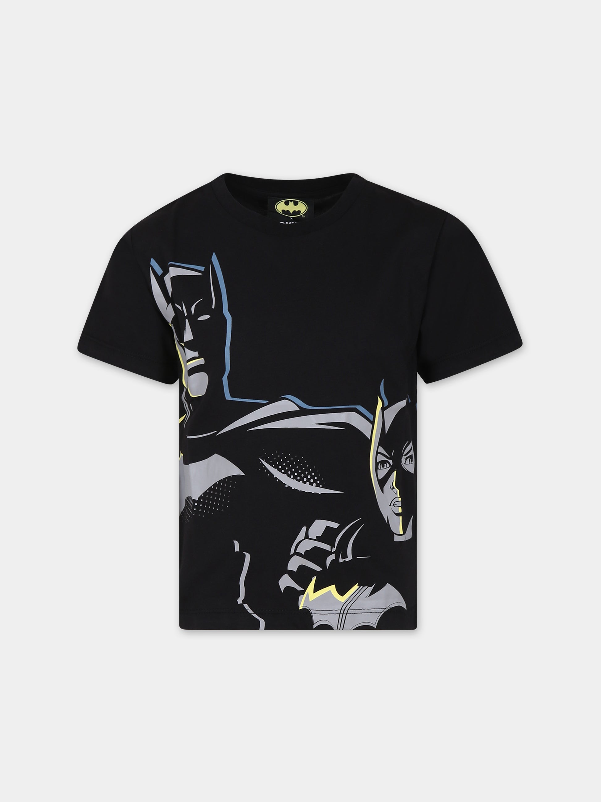 T-shirt nera per bambino con logo,Dkny,D55009 09B