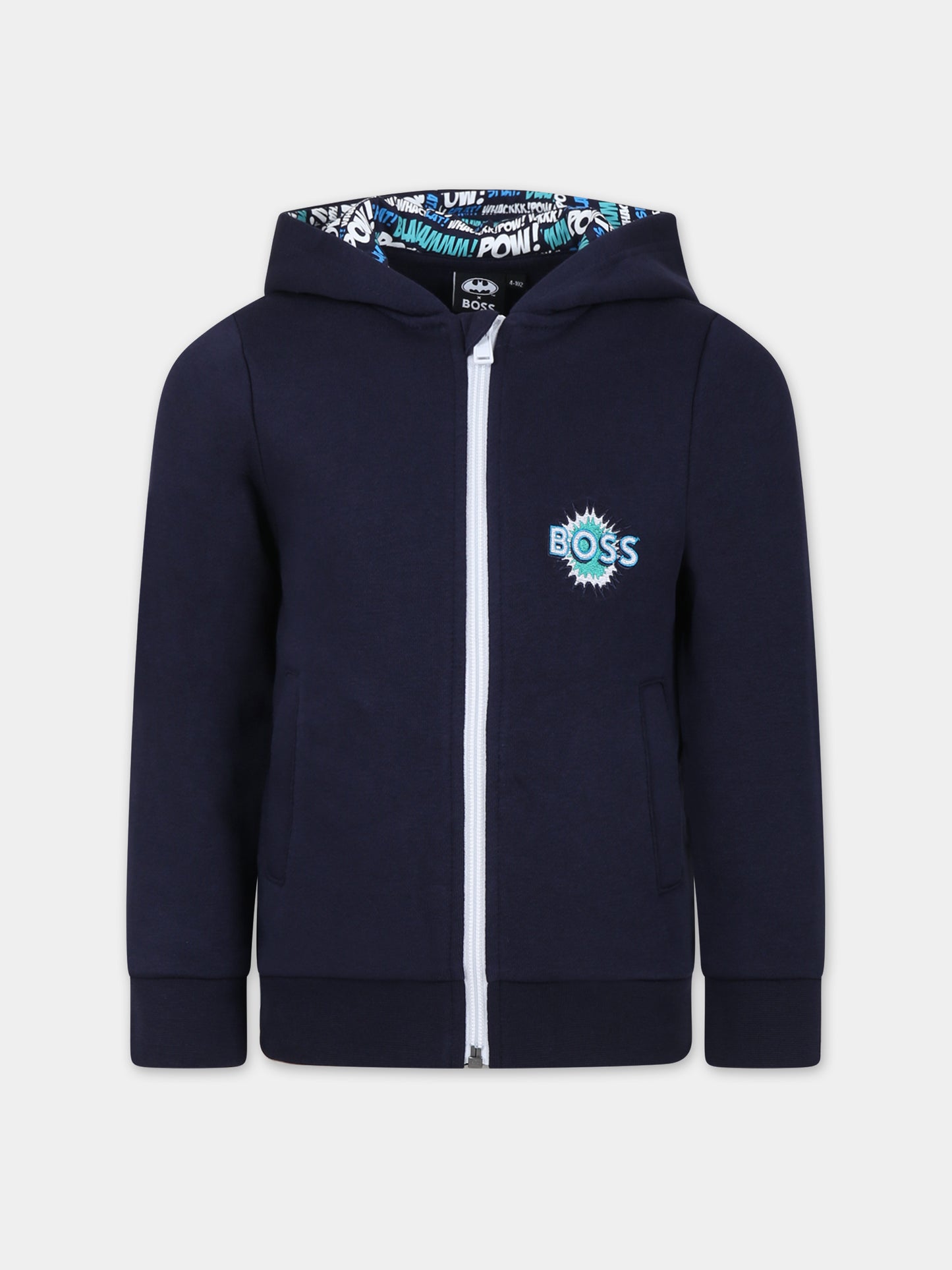 Felpa blu per bambino con logo,Boss,J50893 849