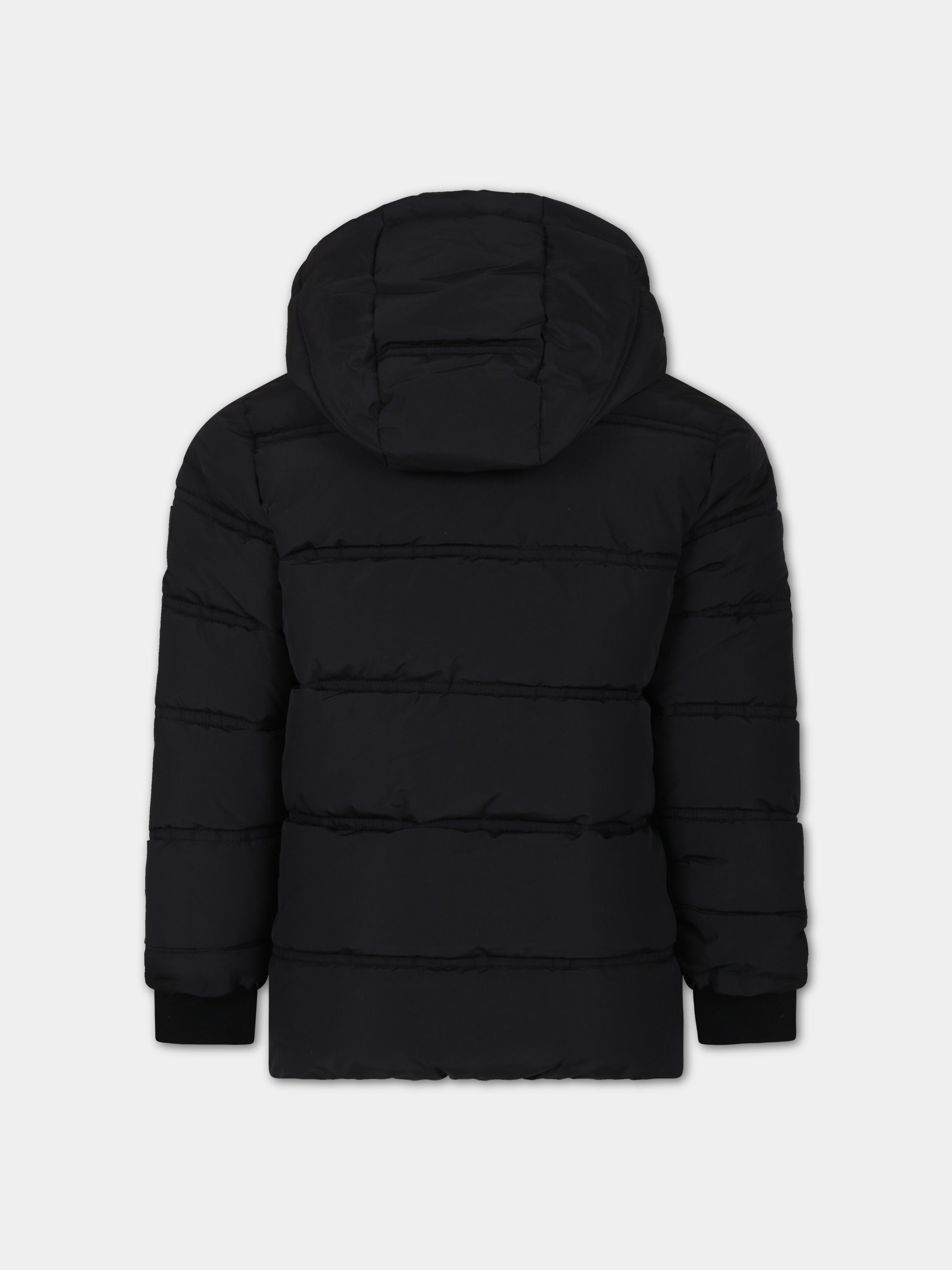 Piumino nero per bambino con logo,Boss,J26518 09B