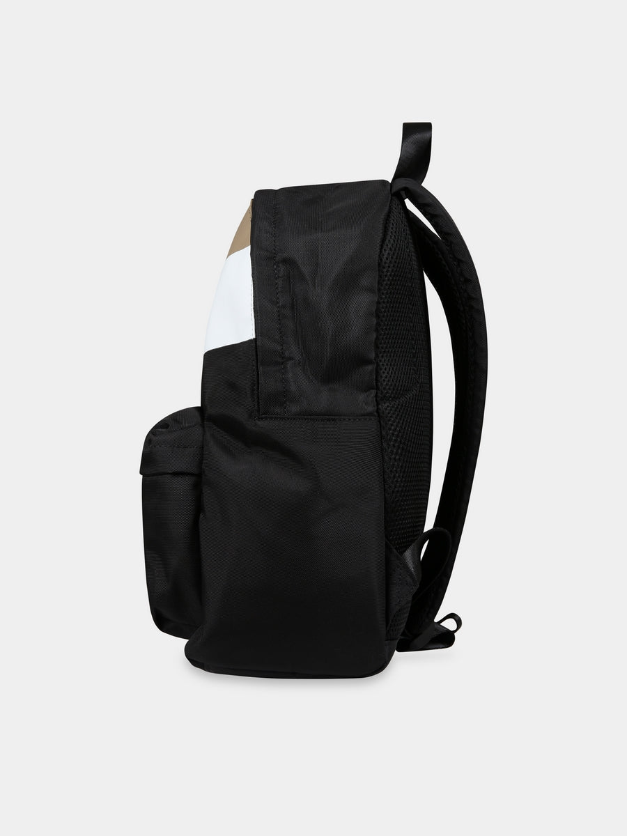 Zaino nero per bambino con logo,Boss,J20414 09B