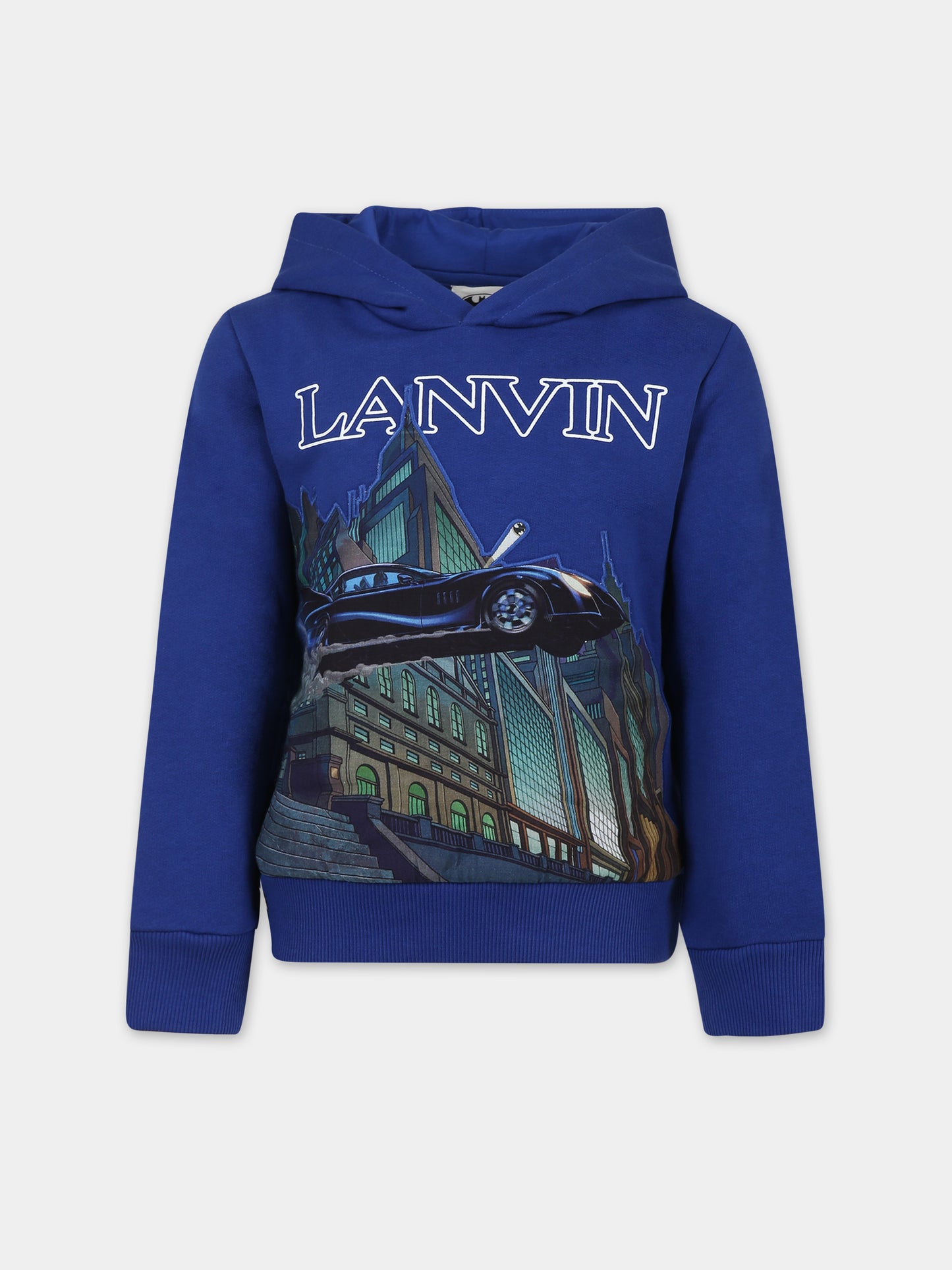 Felpa blu per bambino con stampa Batman,Lanvin Petite,N30084 841