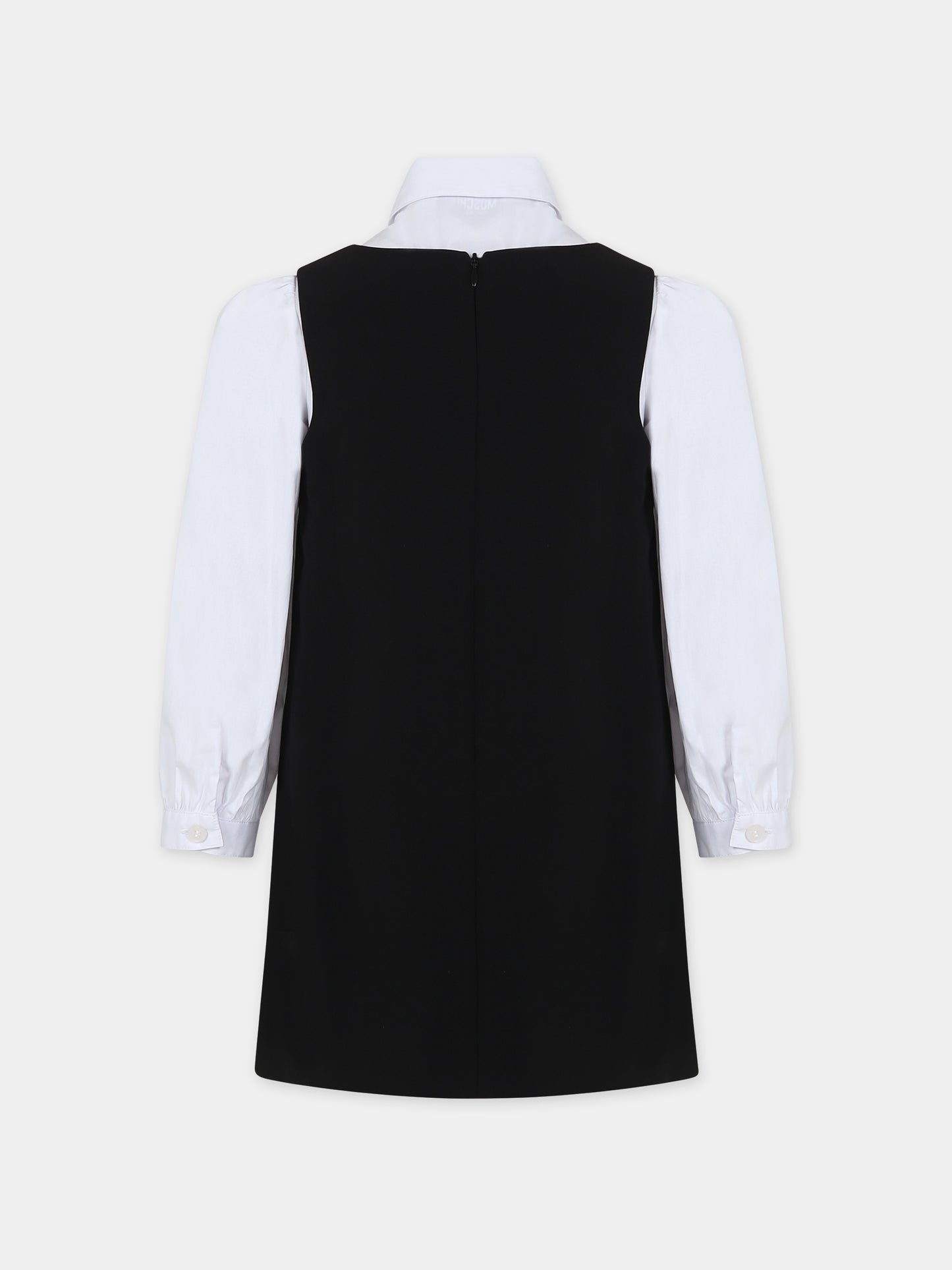 Completo nero per bambina con logo,Moschino Kids,HDK02T N0Z91 60100