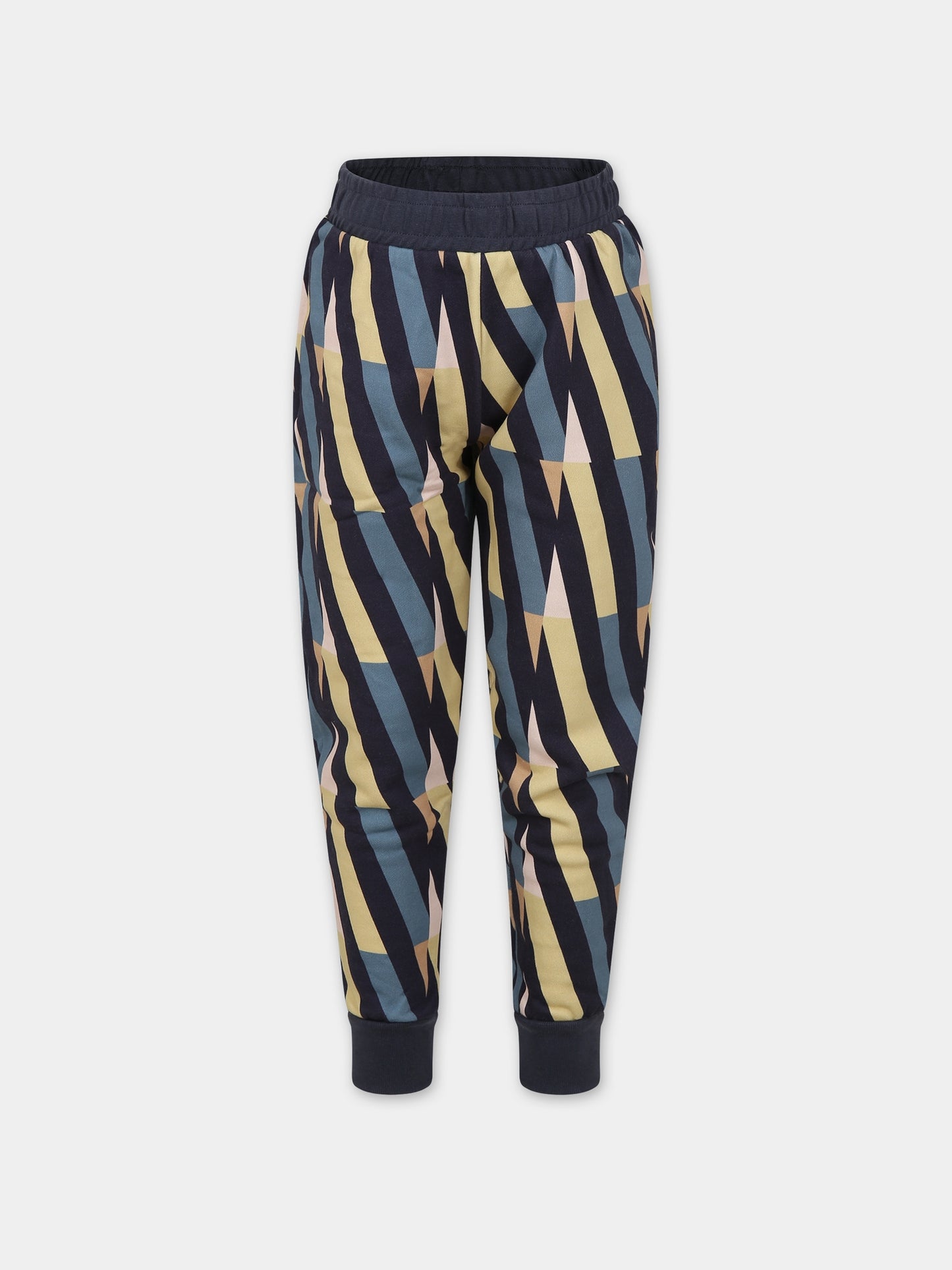 Pantaloni blu per bambini con stampa linee,Coco Au Lait,15COCOAW231053C