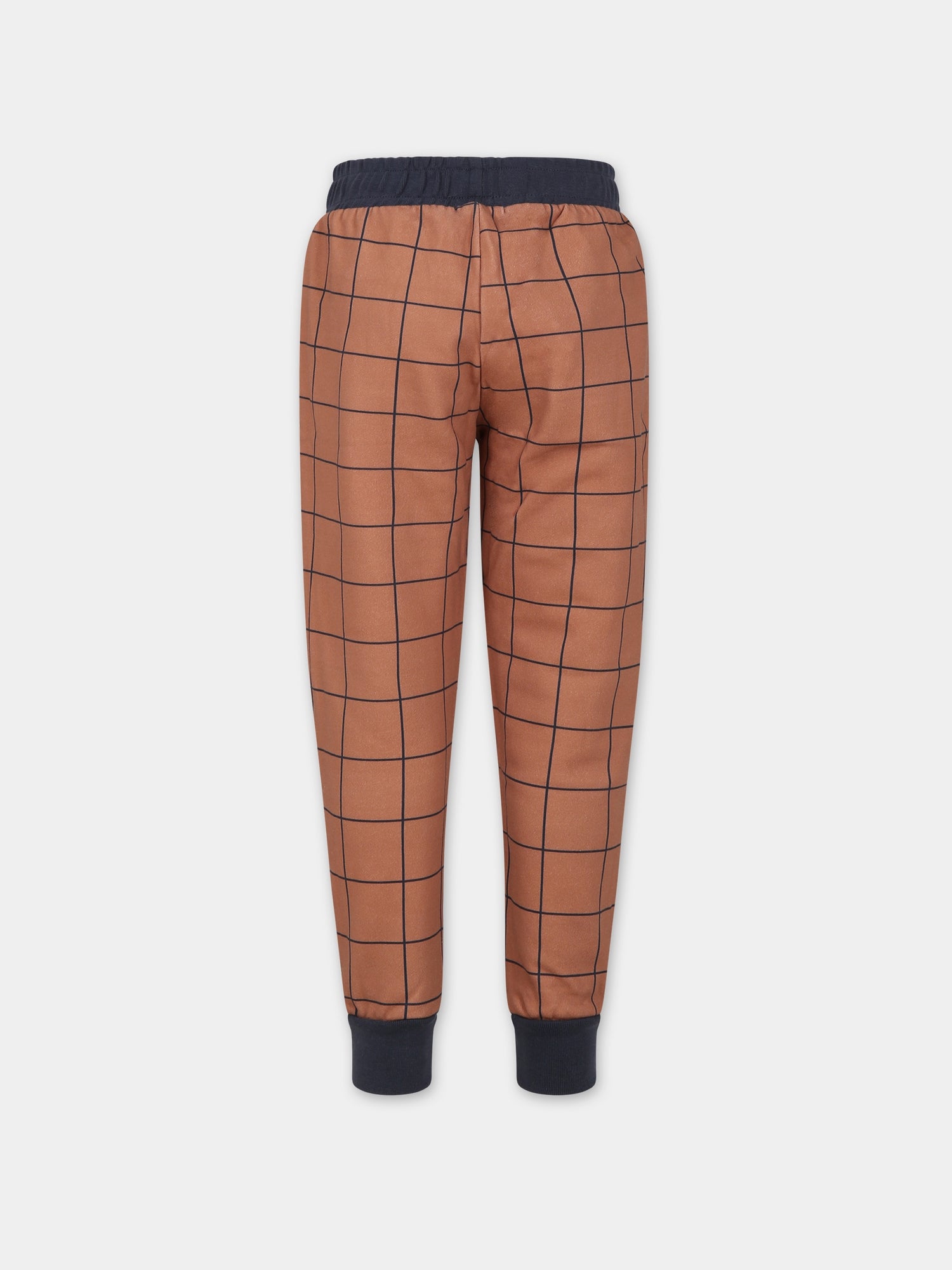 Pantaloni marroni per bambino con stampa a quadri,Coco Au Lait,15COCOAW231053D