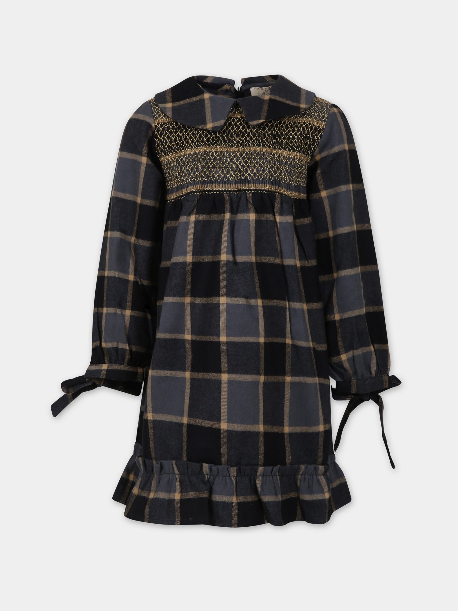 Vestito blu per bambina con ricami,Coco Au Lait,15COCOAW231113