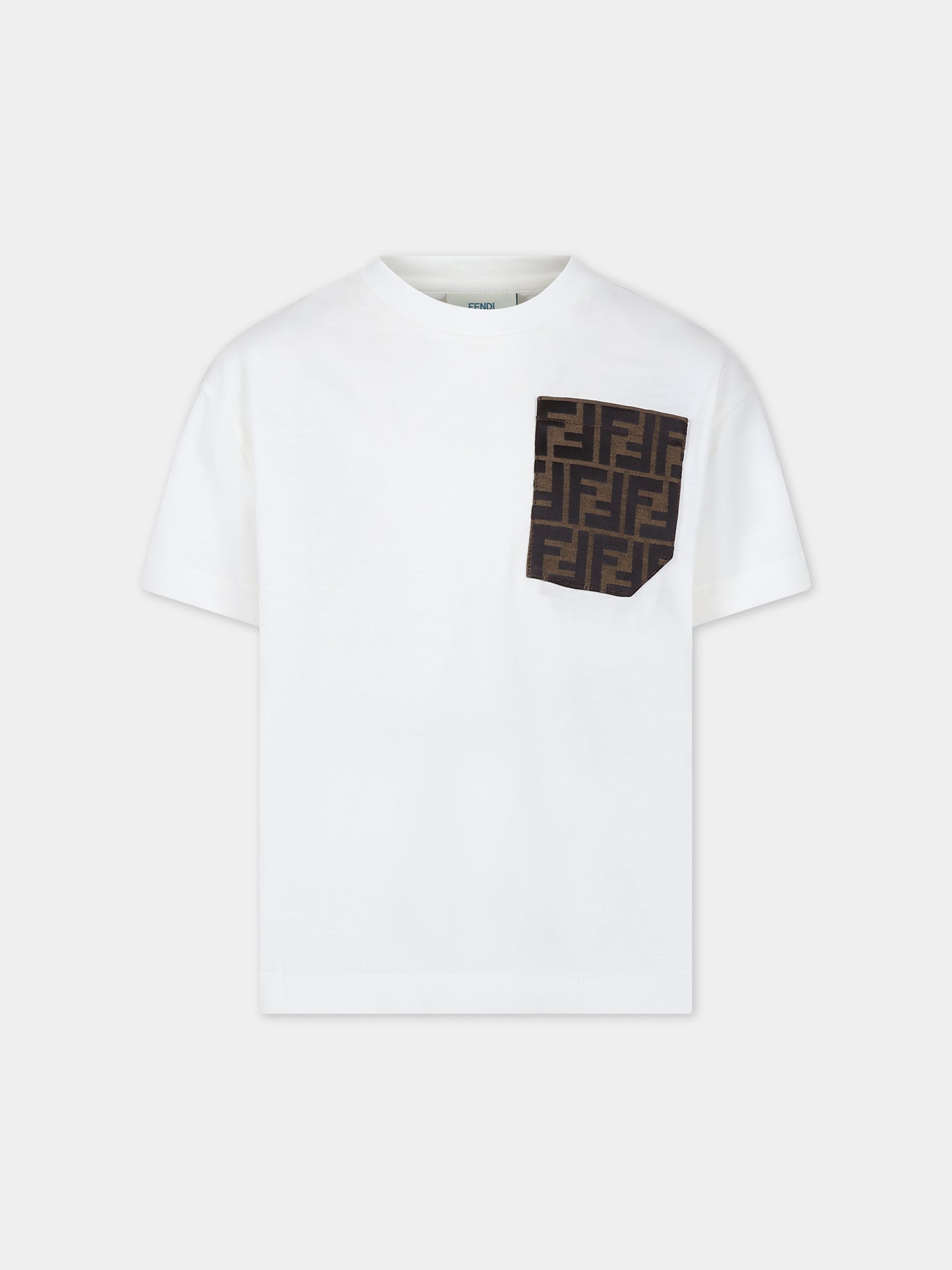 T-shirt bianca per bambini,Fendi Kids,JUI150 7AJ F0TU9