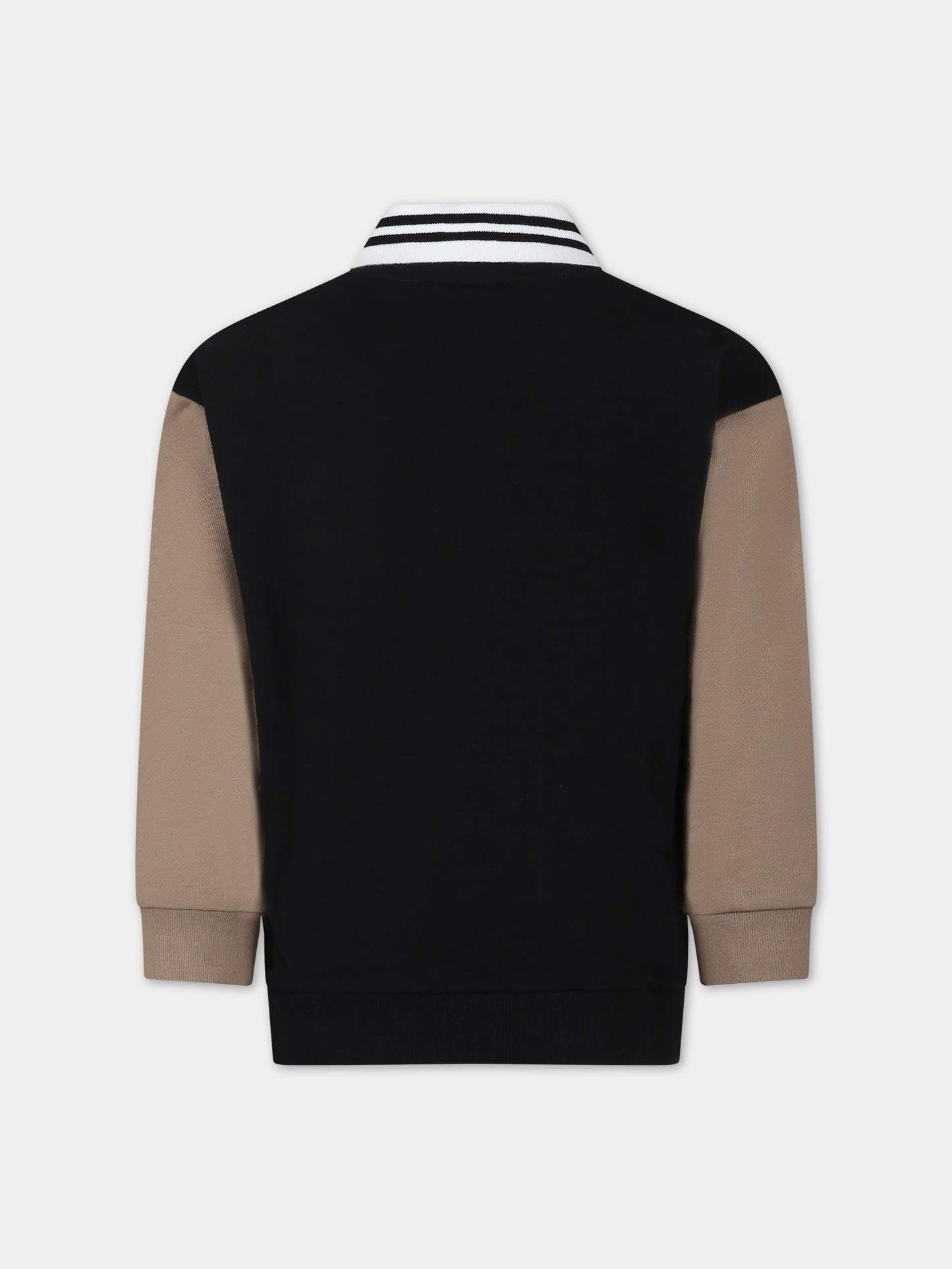 Felpa nera con logo per bambini,Fendi Kids,JUH068 5V0 F0GME