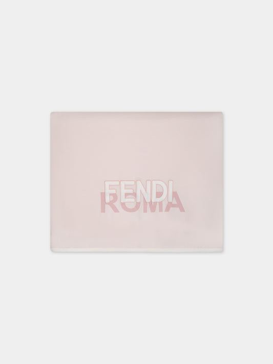 Coperta rosa con logo per neonata,Fendi Kids,BUJ255 ST8 F0C11