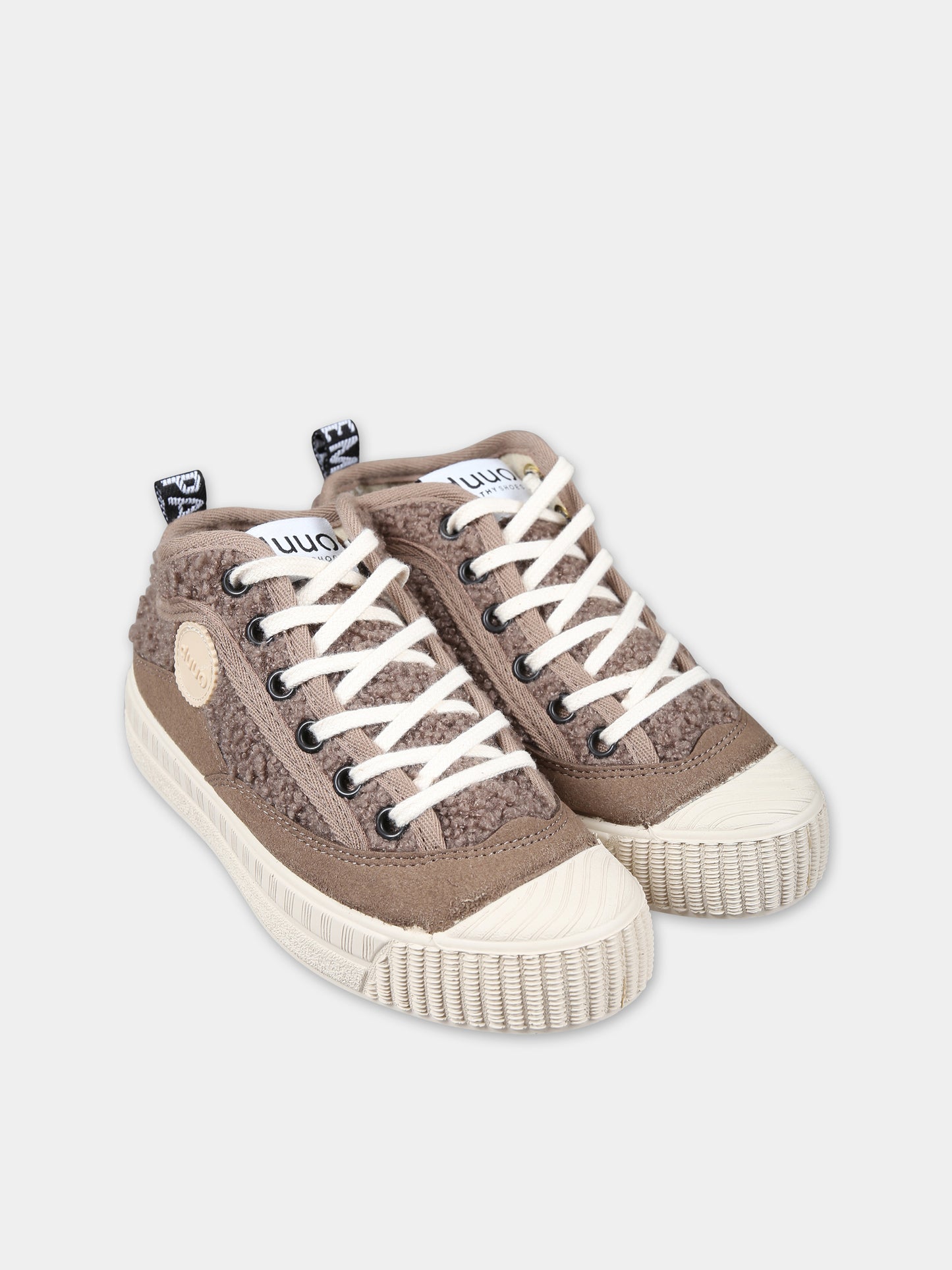 Sneakers marroni per bambino con logo,Duuo,D309505
