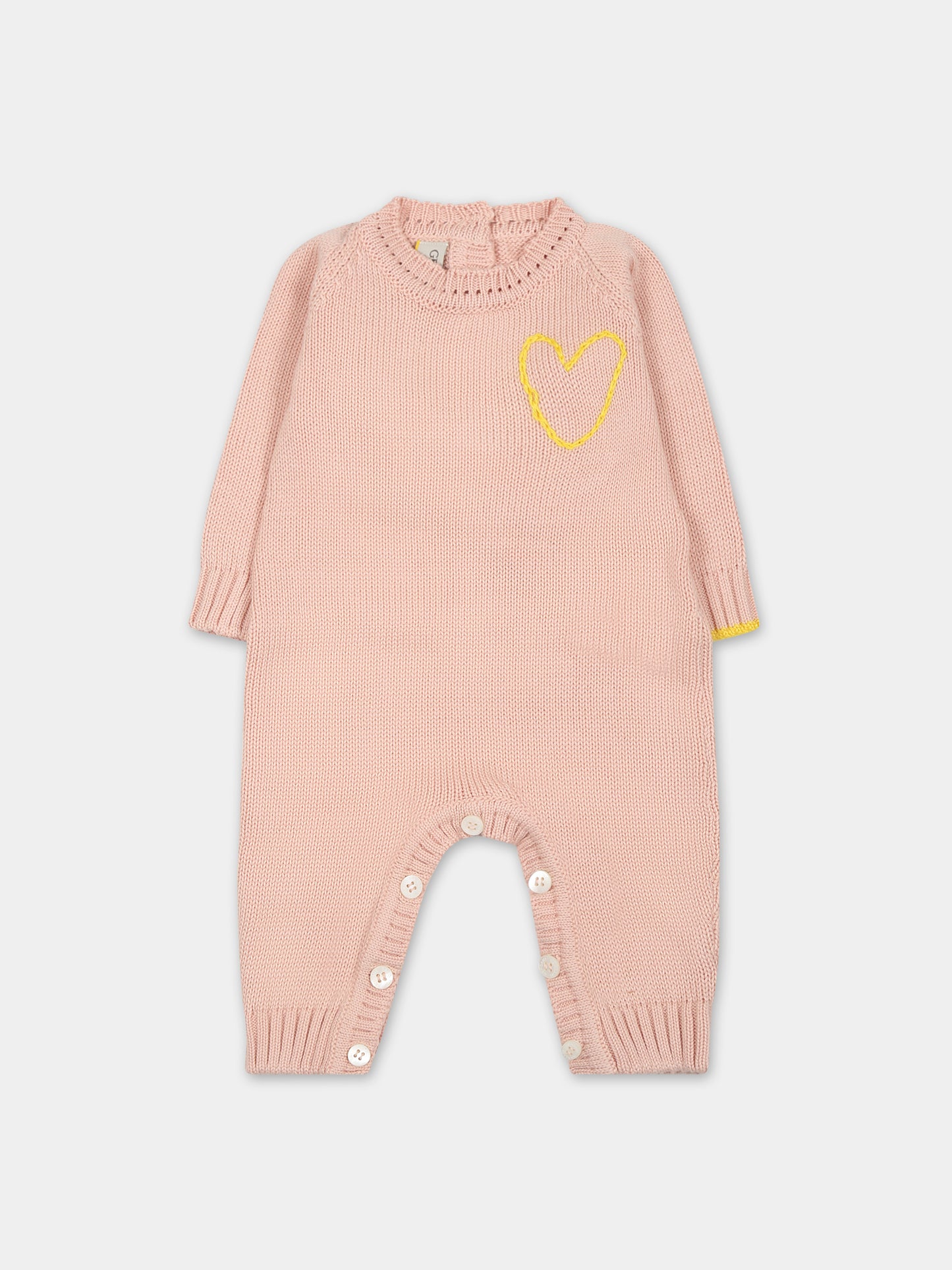 Tutina rosa per neonata con cuore,Gensami,TU01-B-CUORE