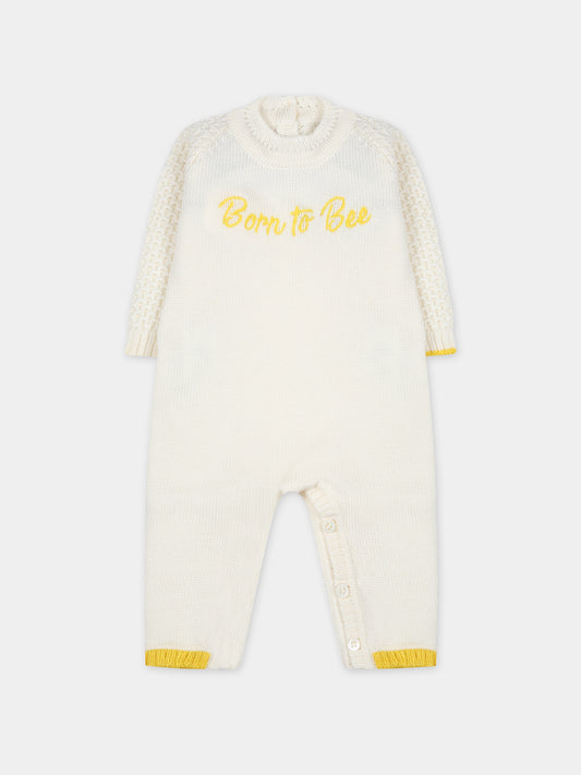 Tutina avorio per neonati con scritta,Gensami,TU02-B-APE