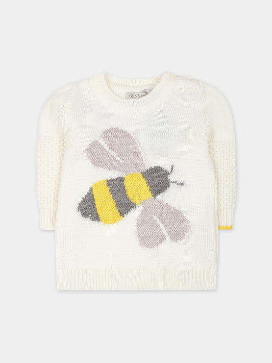 Maglione avorio per neonati con ape,Gensami,GIR06-B-APE