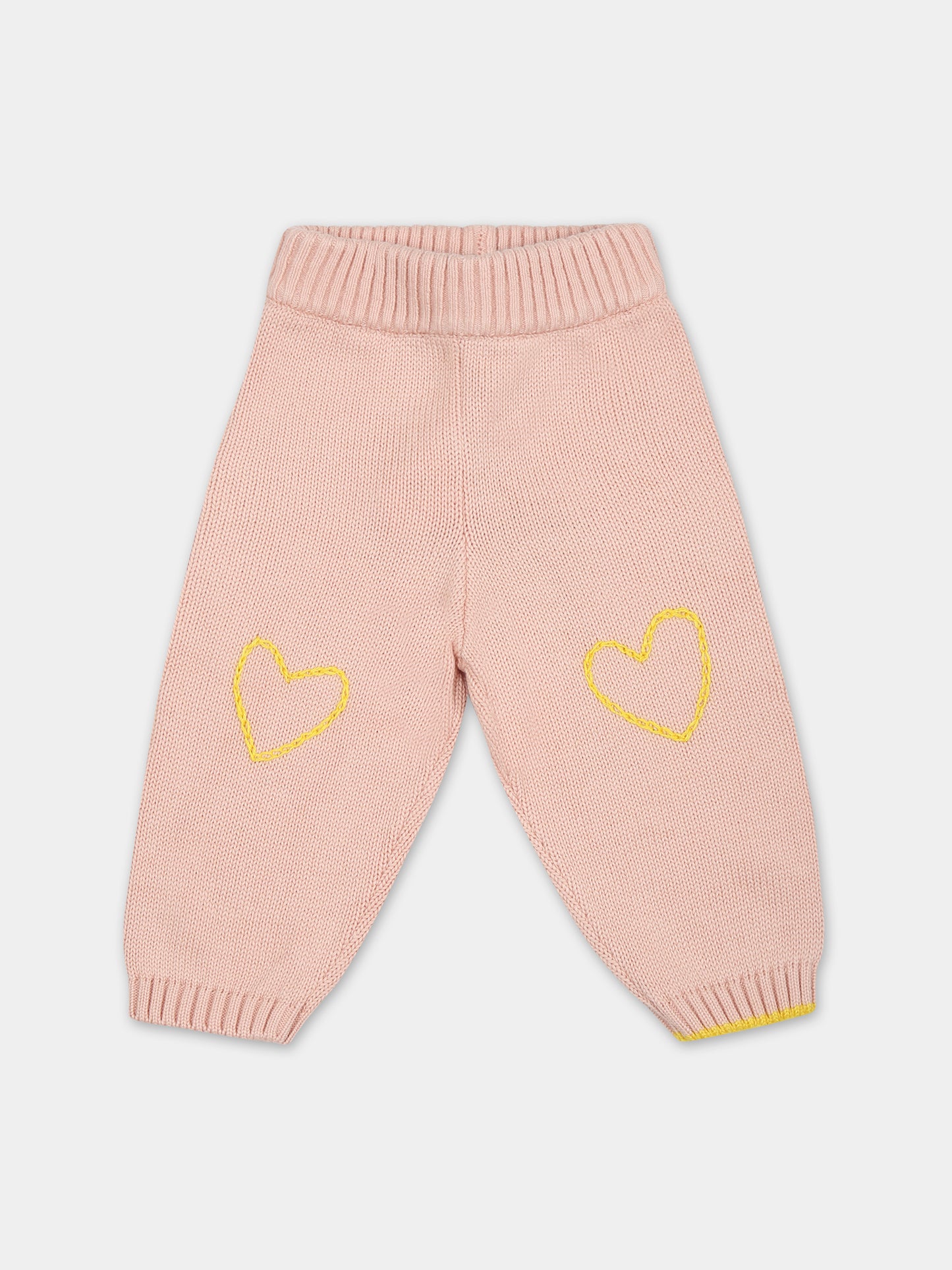 Pantaloni rosa per neonata con cuori,Gensami,PT01-B-CUORE