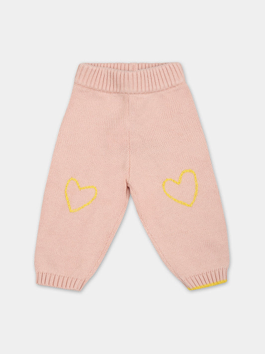 Pantaloni rosa per neonata con cuori,Gensami,PT01-B-CUORE
