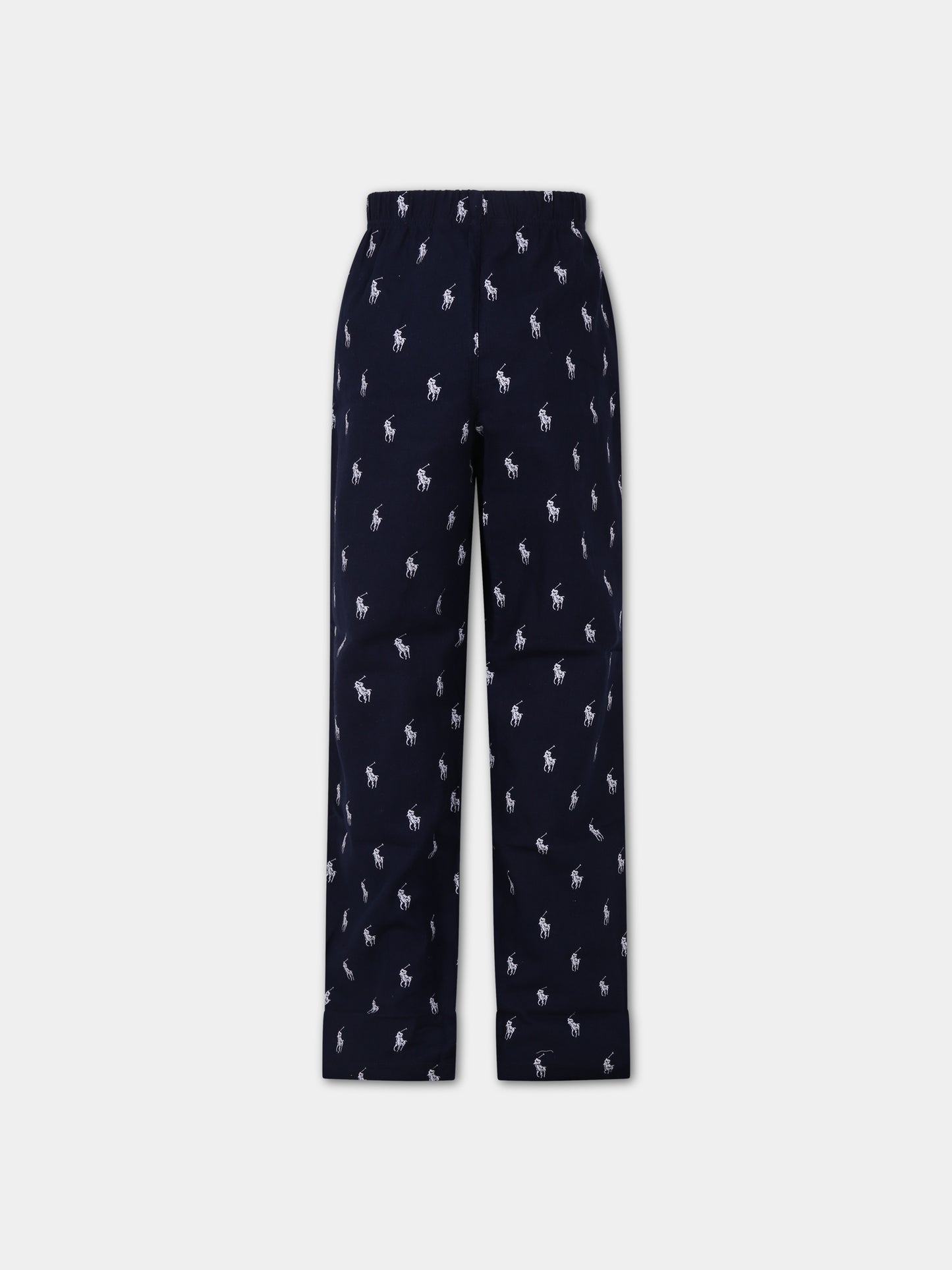 Pantaloni pigiama blu per bambino con iconico cavallino,Ralph Lauren Kids,23WMRL9P0138 BCV