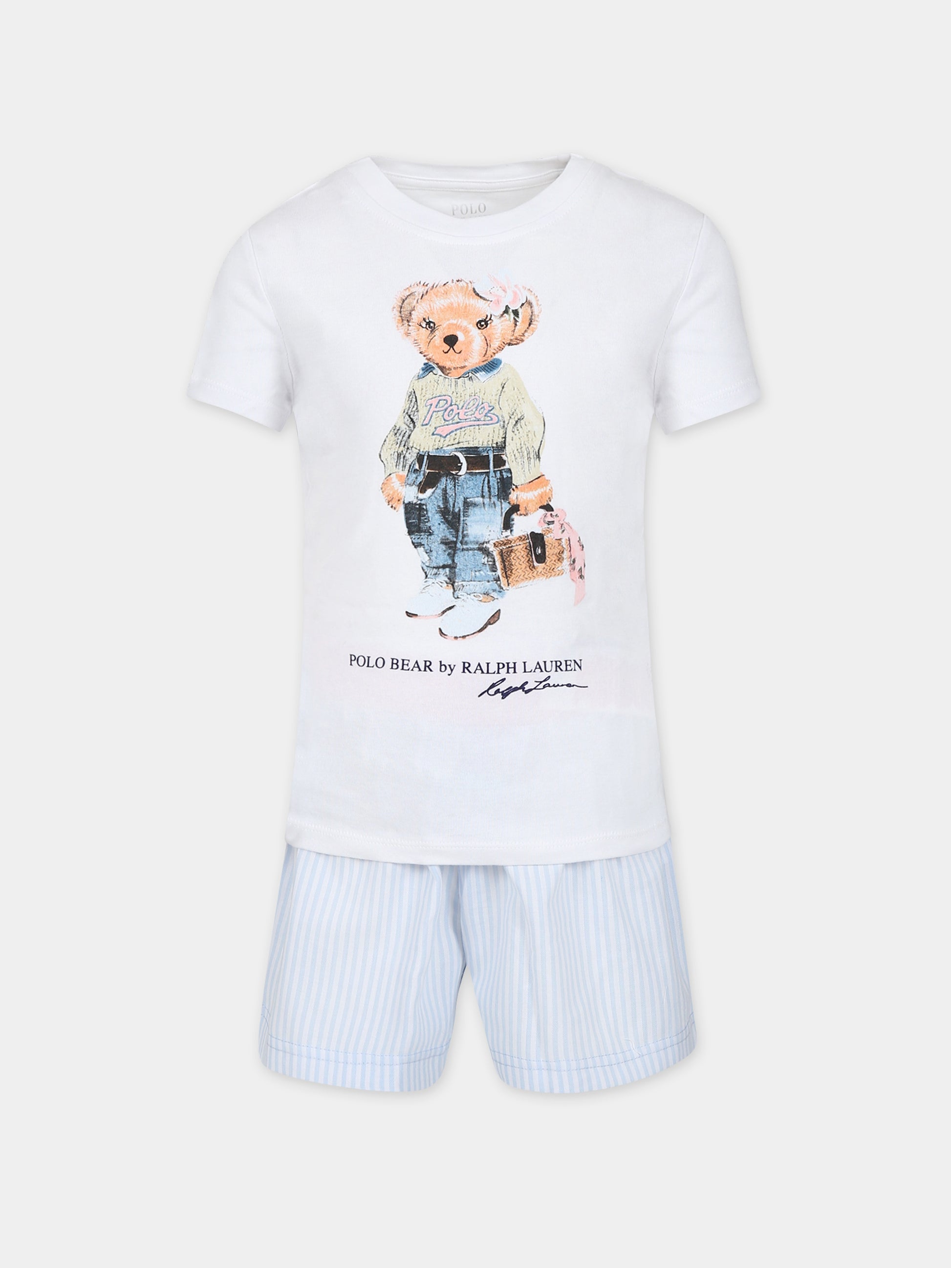 Pigiama con orso per bambina,Ralph Lauren Kids,23WMRL4P0100 ADR