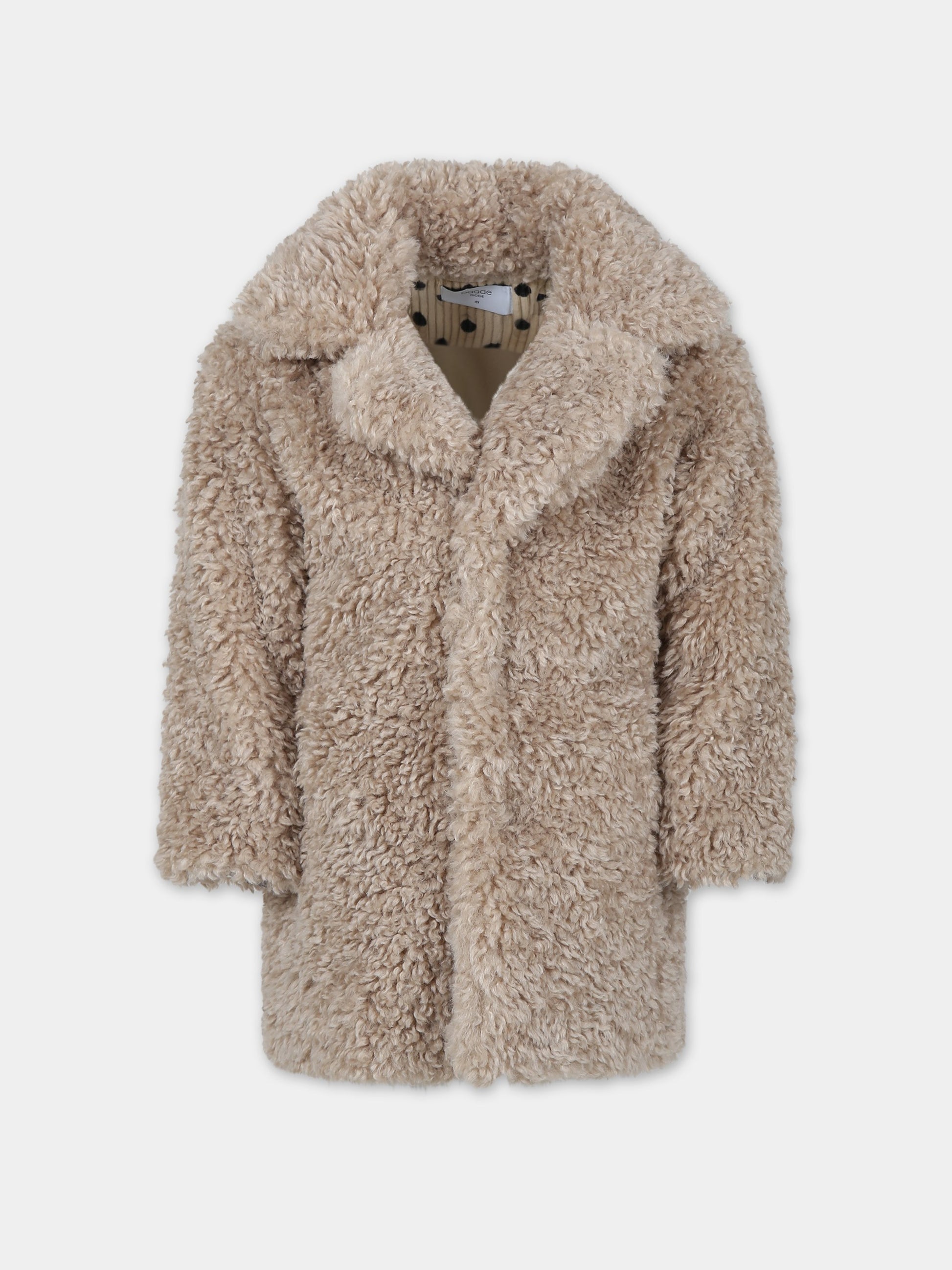 Ecopelliccia beige per bambina,Paade Mode,234233255