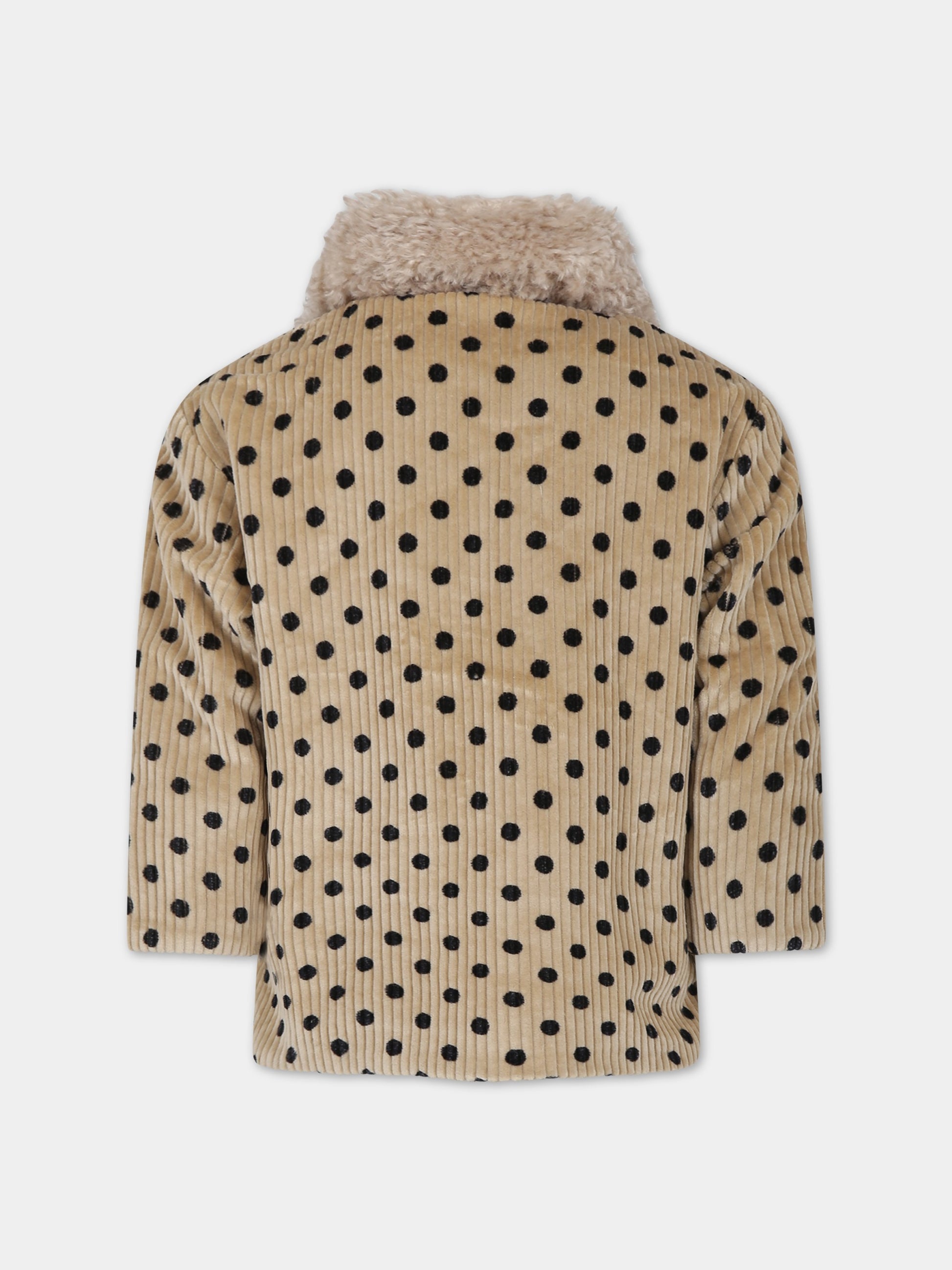 Giacca beige per bambina con pois,Paade Mode,234190320