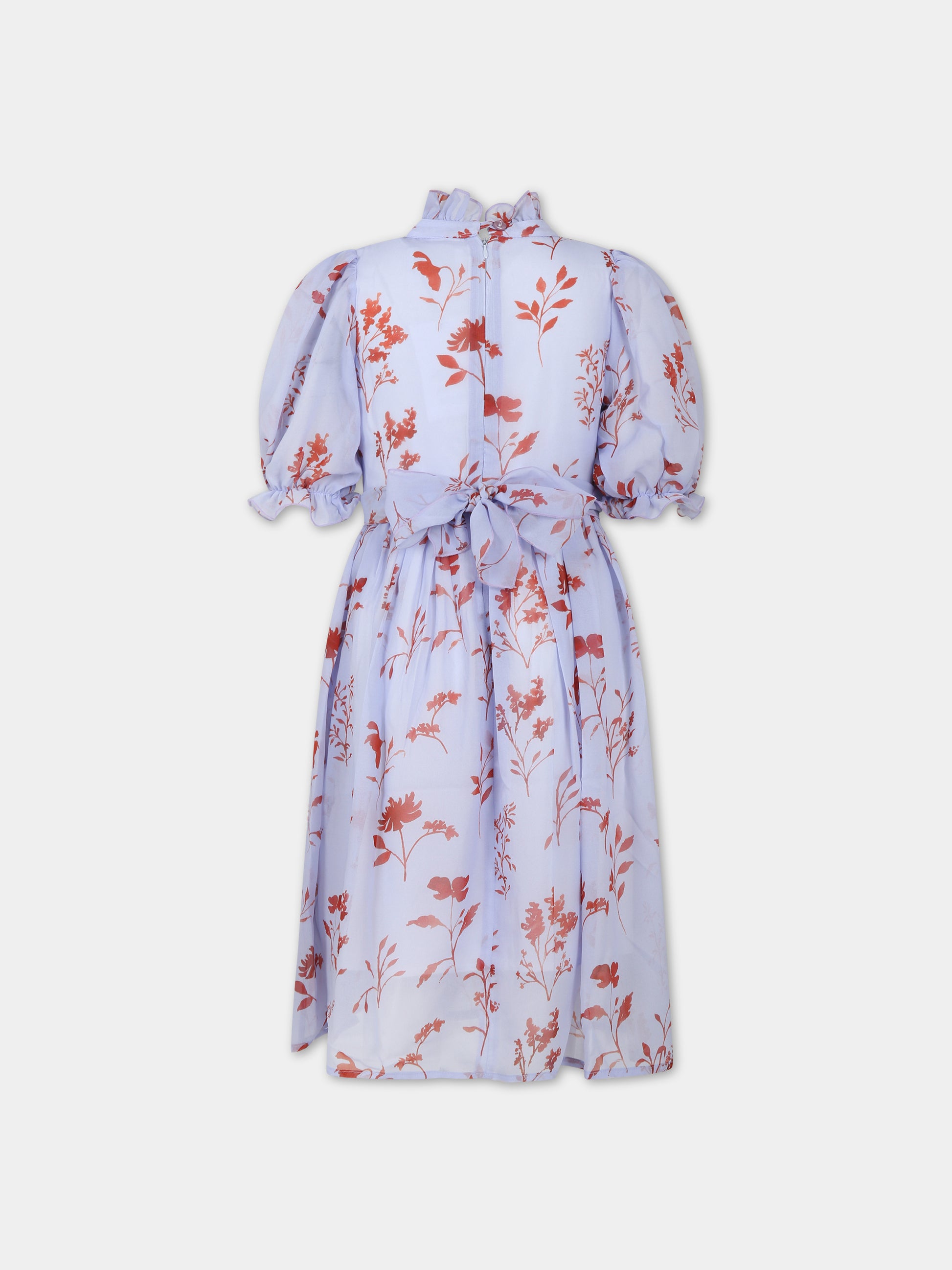 Vestito viola per bambina con stampa floreale,Paade Mode,234504926