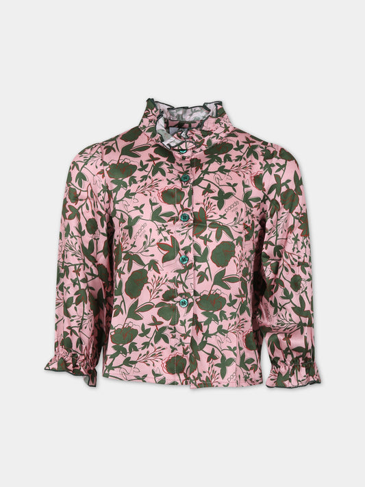 Camicia rosa per bambina con stampa,Paade Mode,234138351