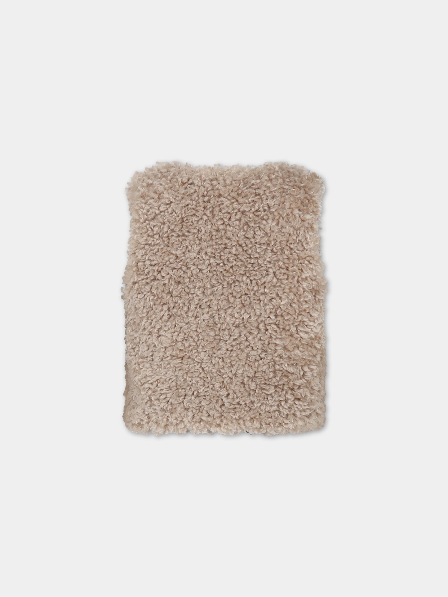 Gilet beige reversibile per bambina con pois,Paade Mode,234231555