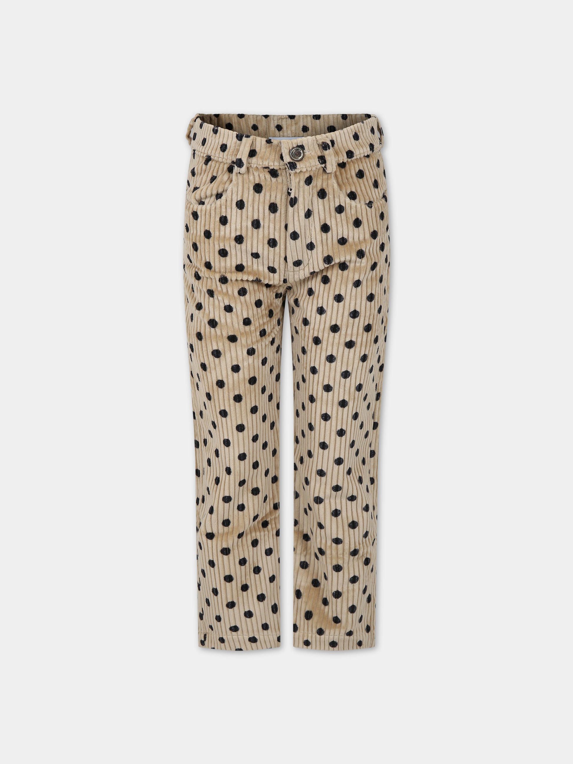 Pantaloni beige per bambina con pois,Paade Mode,234185720