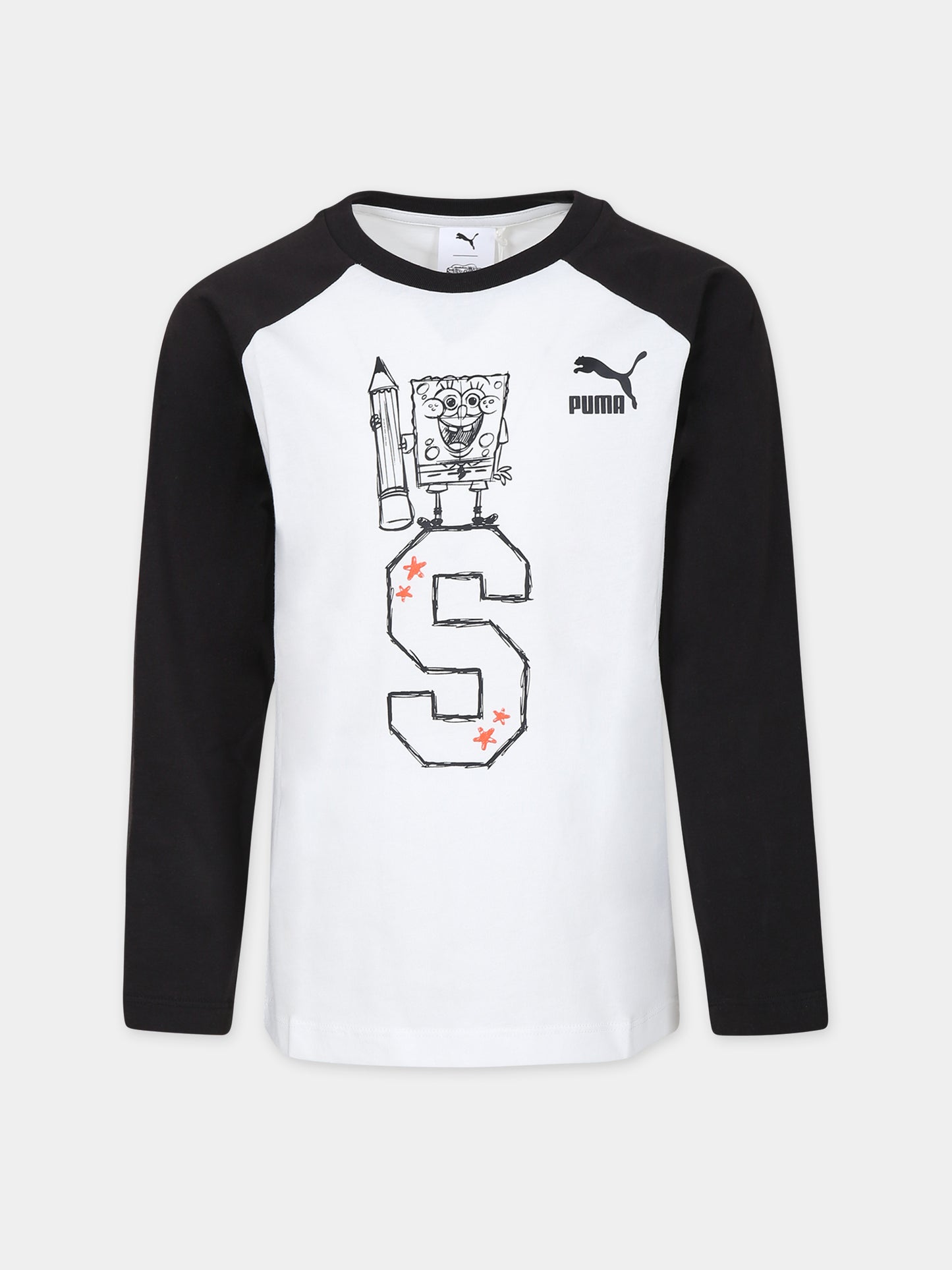 T-shirt nera per bambini con Spongebob,Puma,23WMPU622286 02
