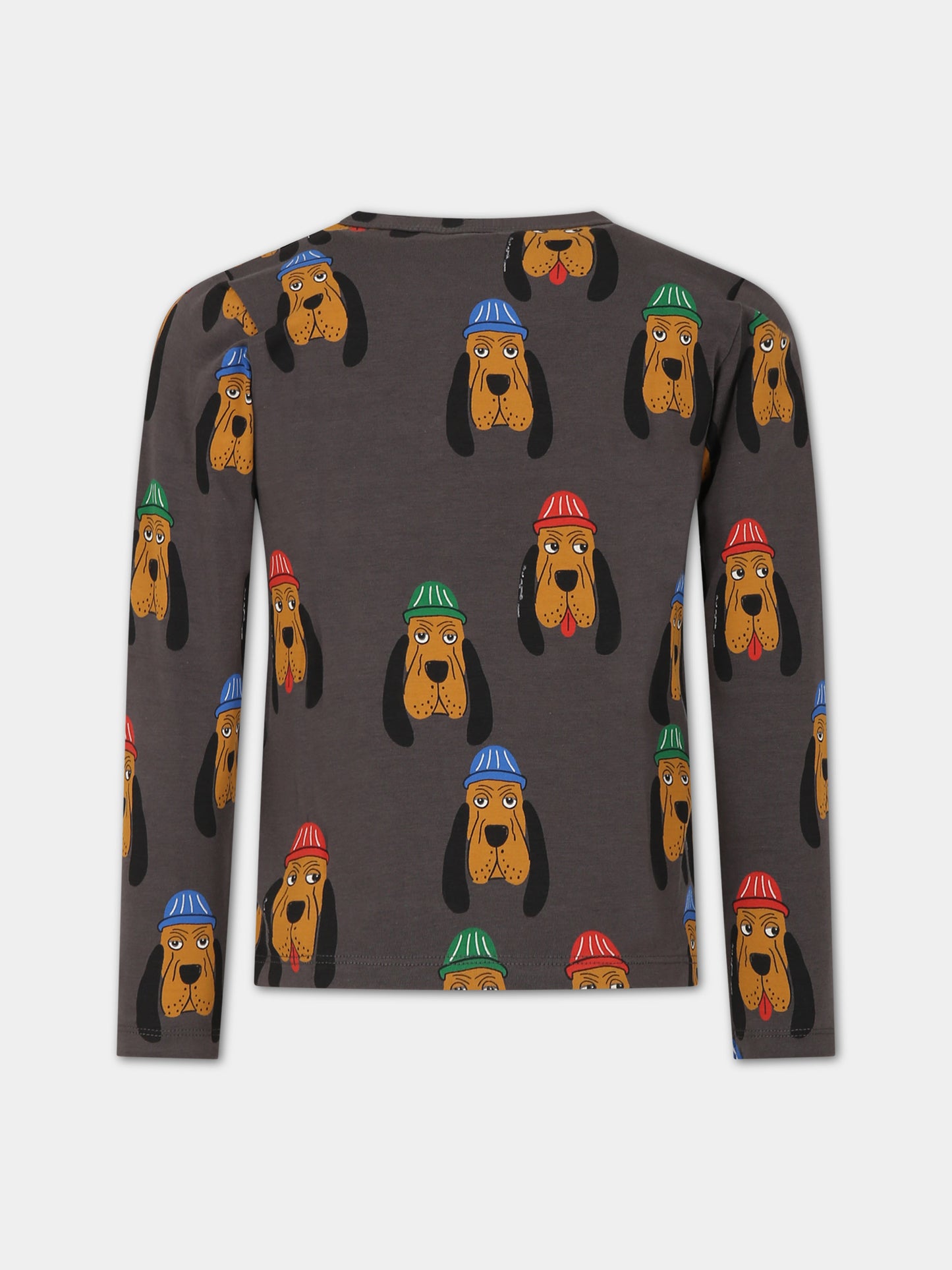 T-shirt grigia per bambini con cani,Mini Rodini,2412011397