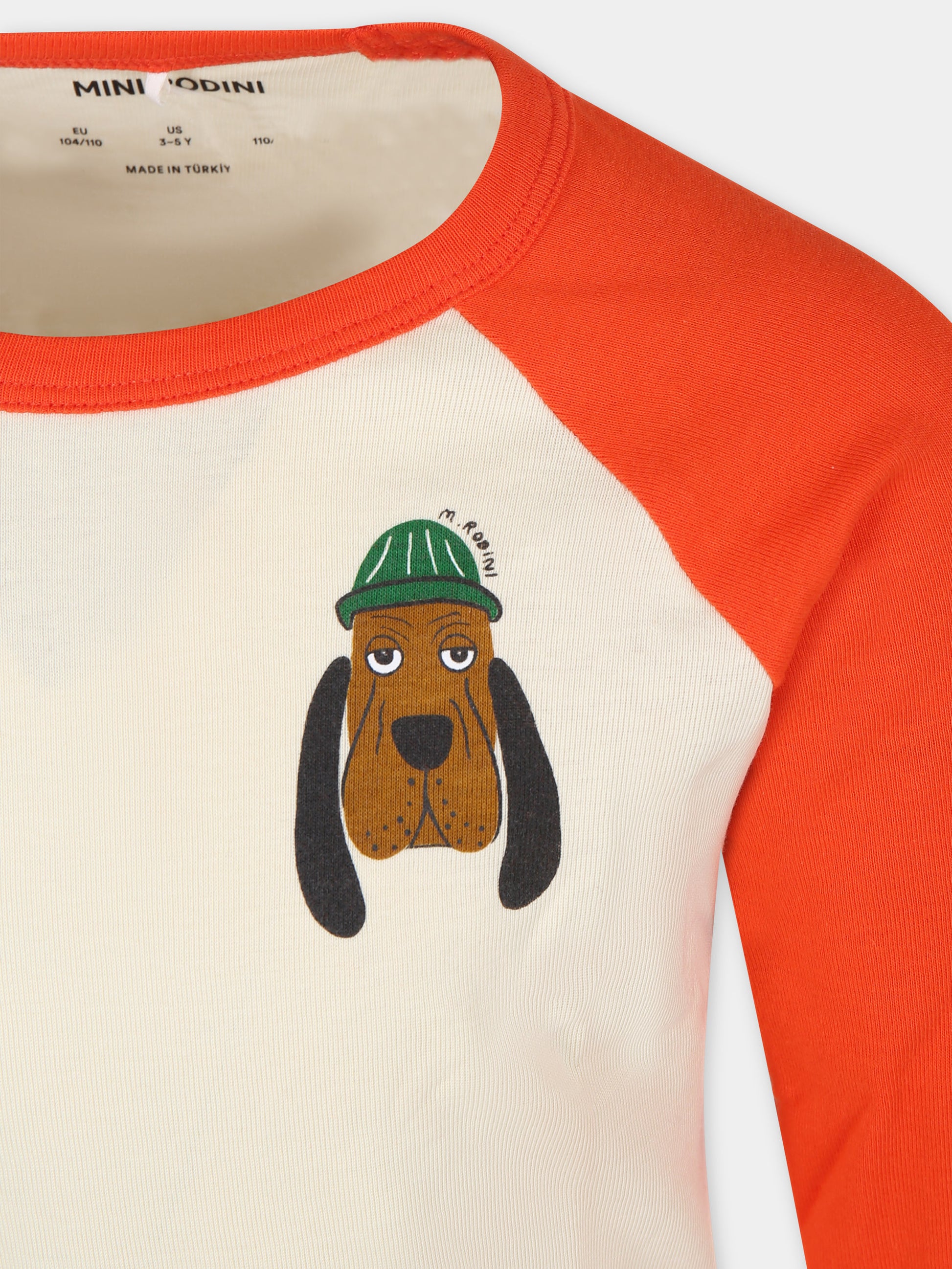 T-shirt avorio per bambini con cane,Mini Rodini,2412013842