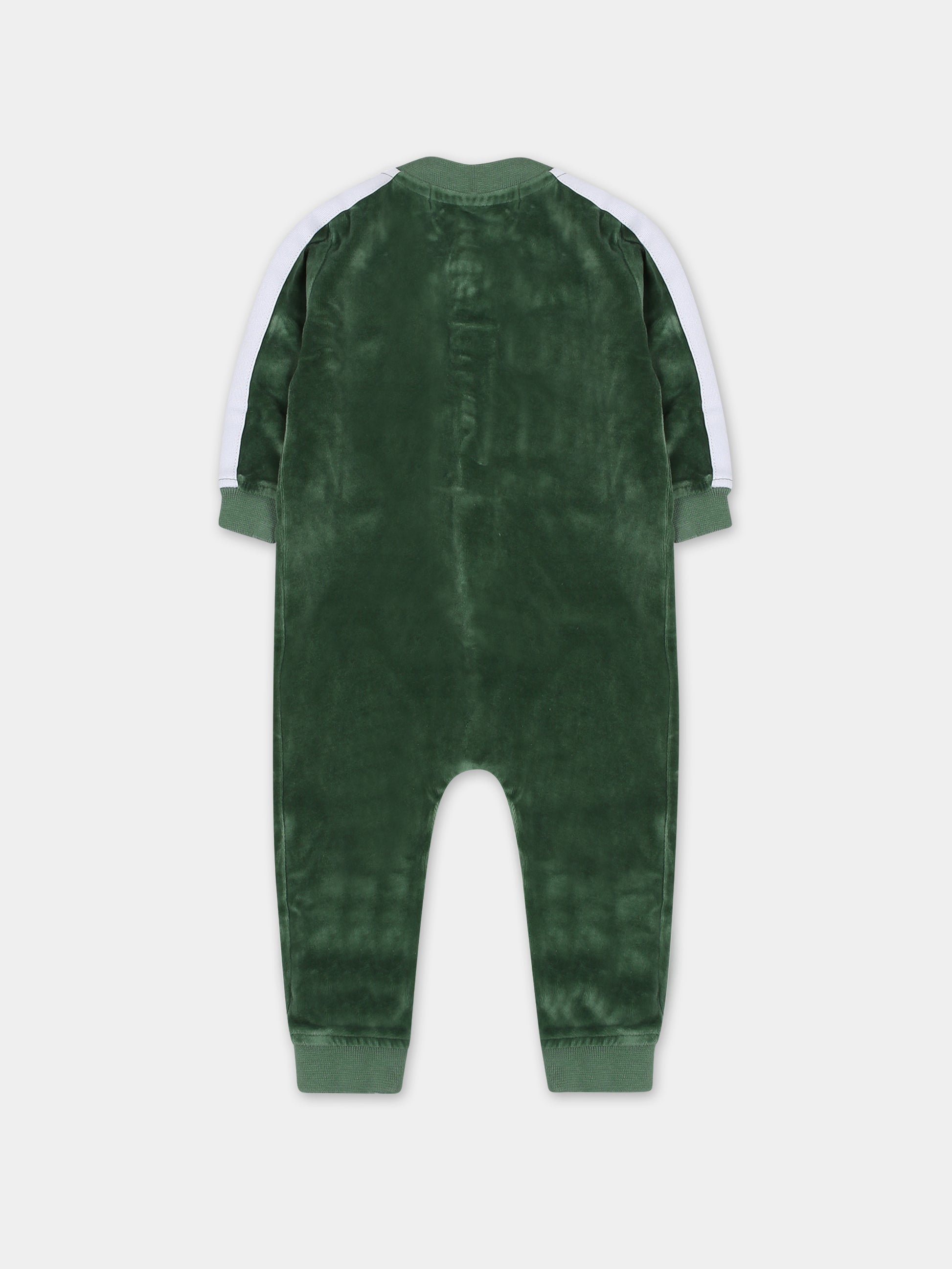 Completo verde per neonato con orso e logo,Palm Angels,PB2X010F23FLE0015501