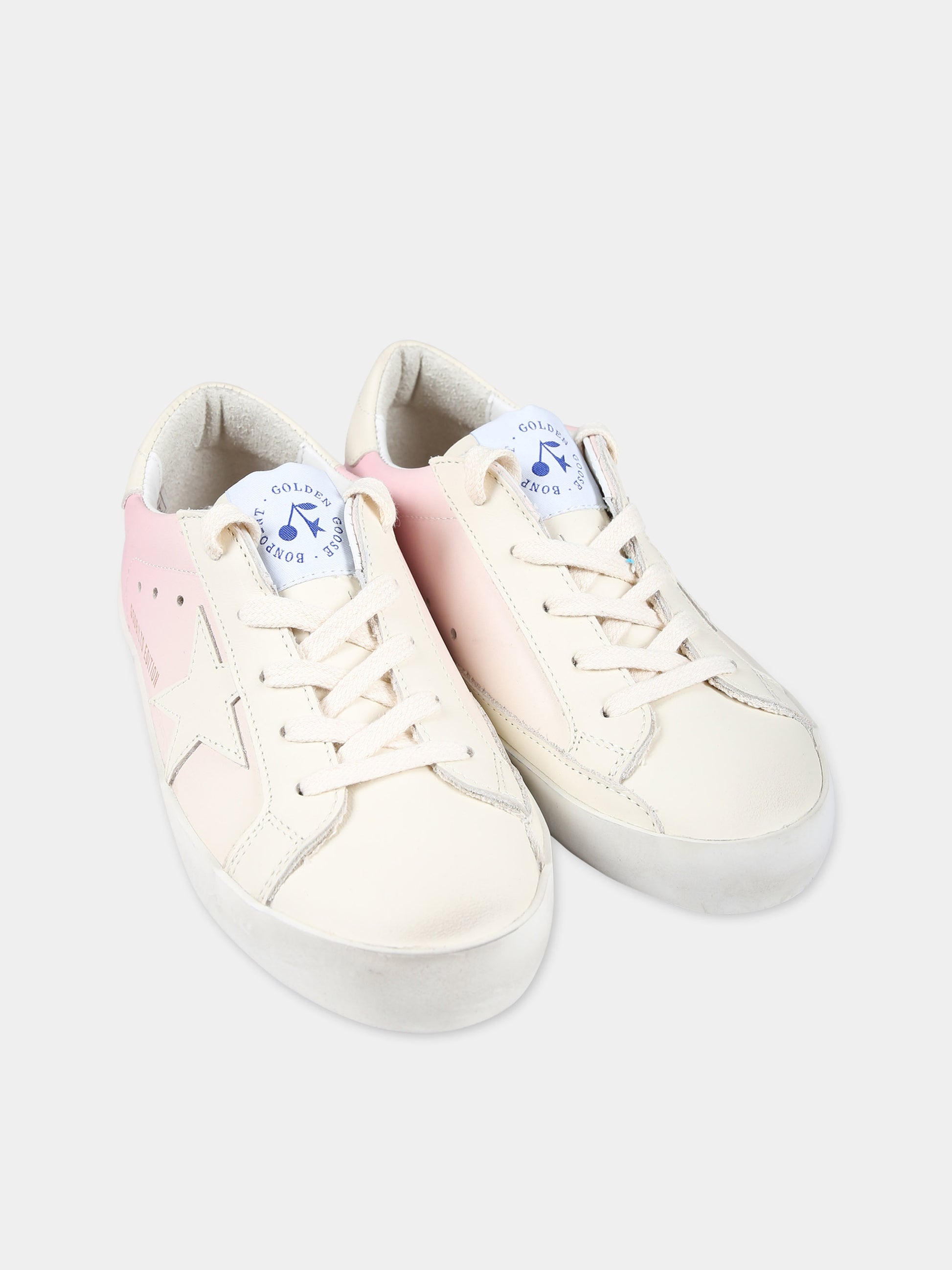 Sneakers rosa per bambina con stella,Bonpoint,S04GSNL00001 028B