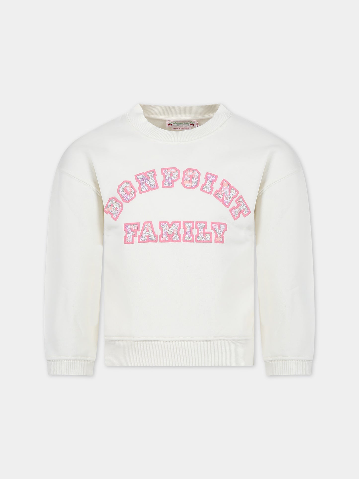 Felpa avorio per bambina con logo,Bonpoint,S04GSWK00002 104