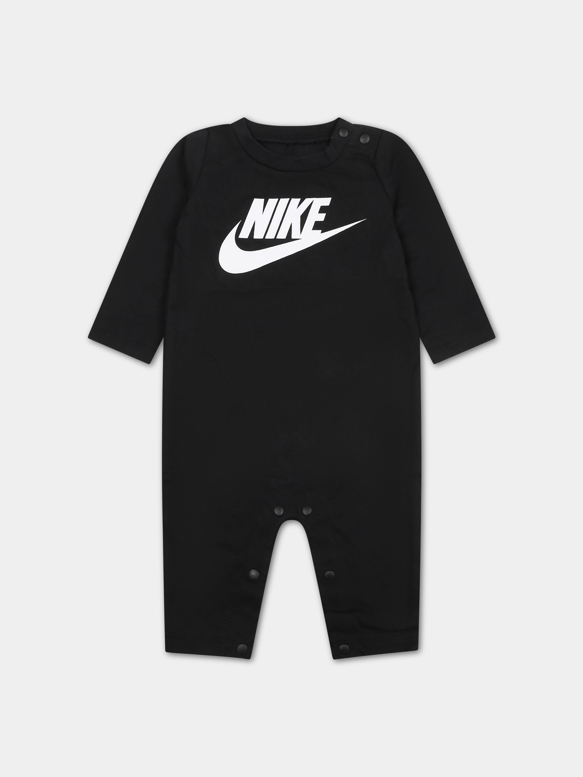 Tutina nera per neonato con swoosh,Nike,56K284 023