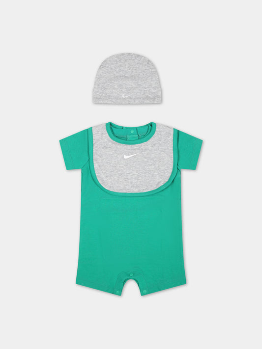 Set pagliaccetto verde per neonato con logo,Nike,NN1049 E5D